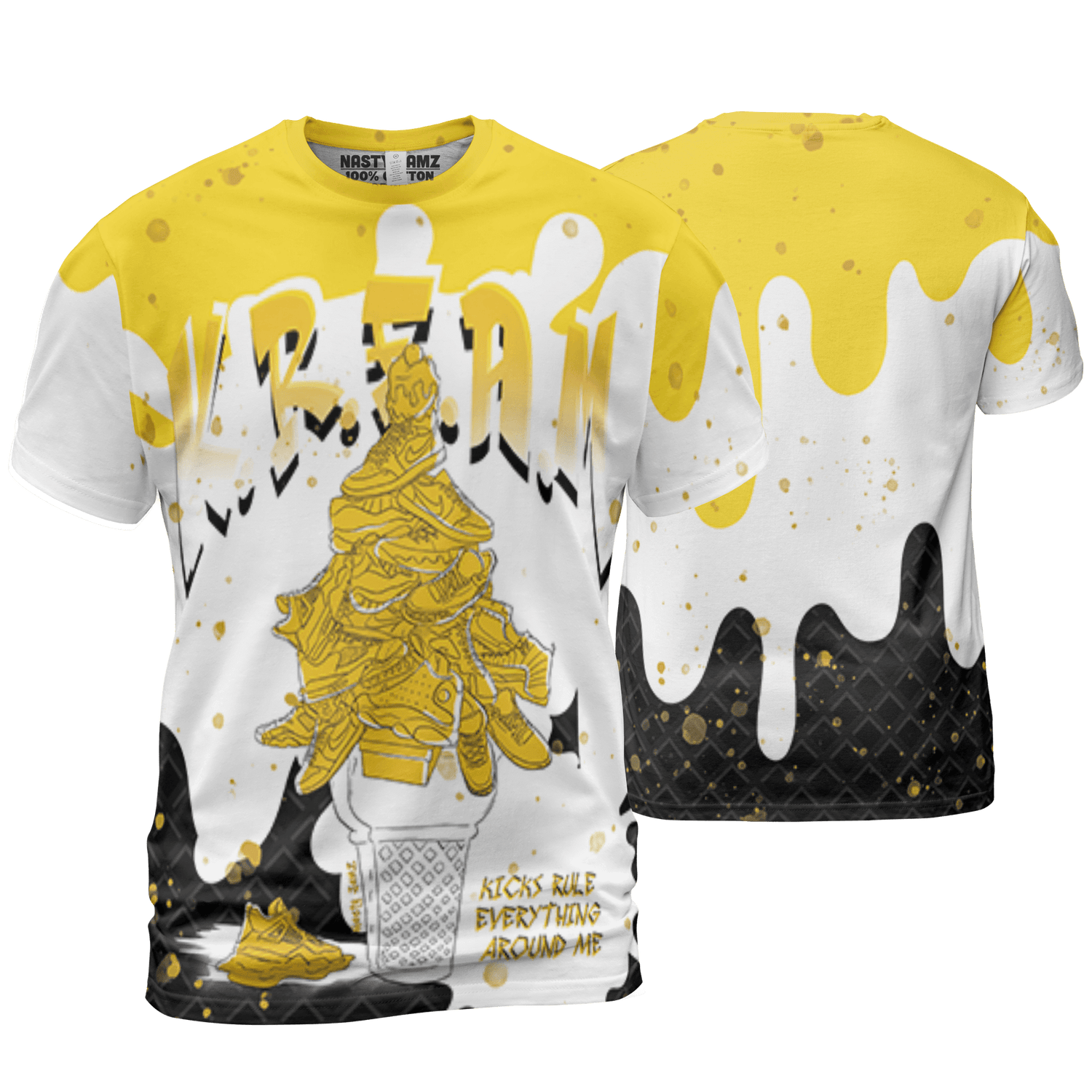 Yellow Ochre 6s T Shirt Match KREAM 3D All-Over Print Waffle Cone - NastyJamz