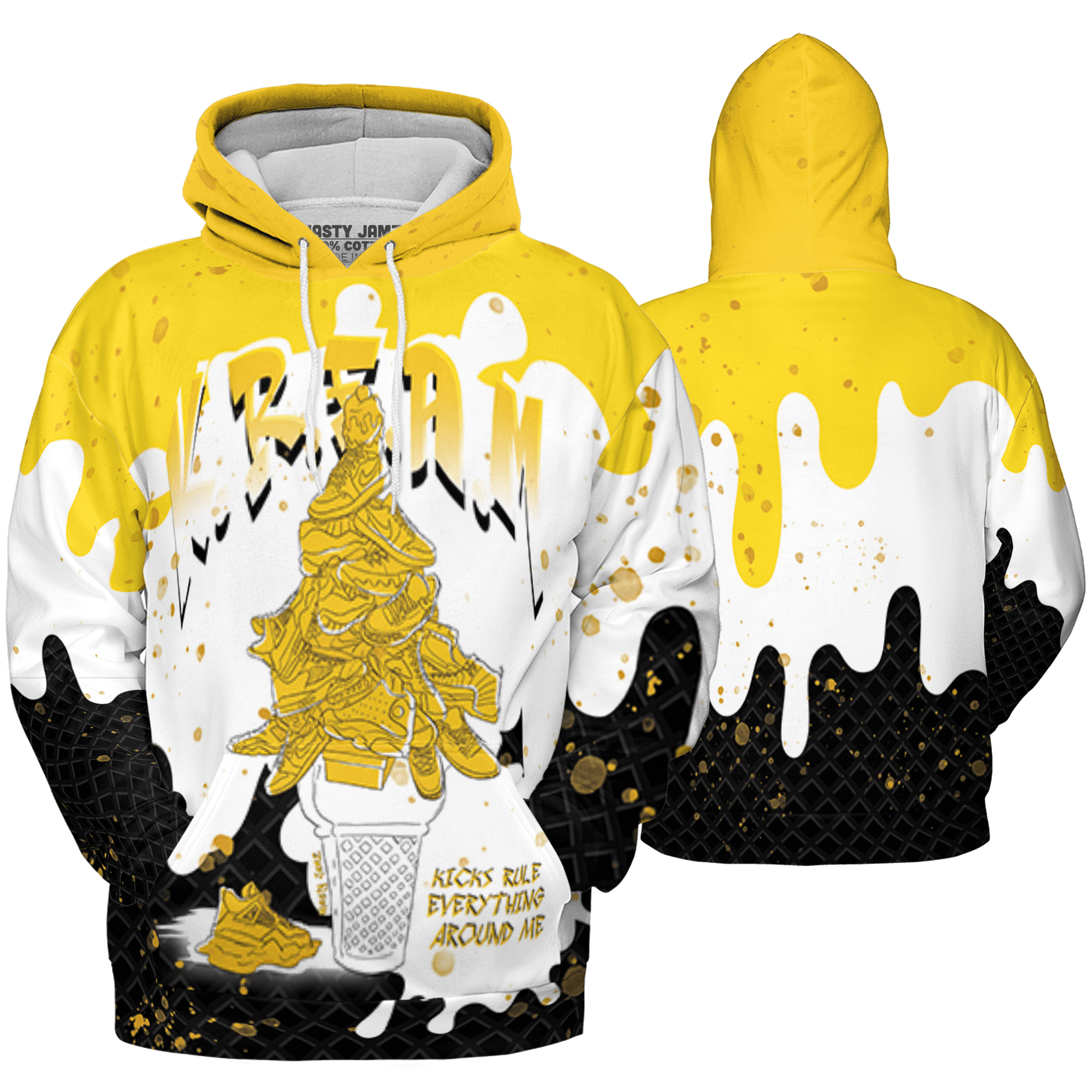 Yellow Ochre 6s Hoodie Match KREAM 3D All-Over Print Waffle Cone - NastyJamz