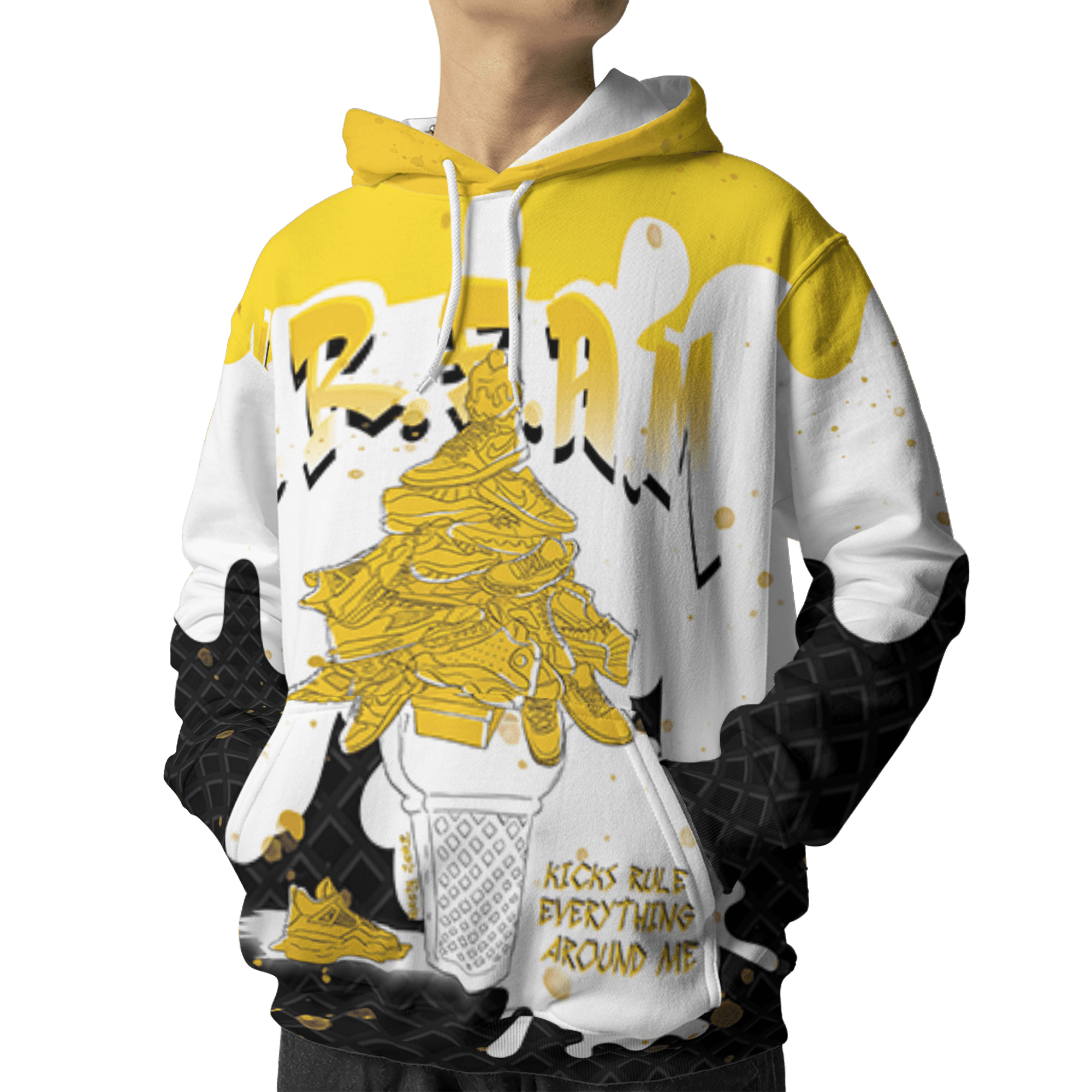 Yellow Ochre 6s Hoodie Match KREAM 3D All-Over Print Waffle Cone - NastyJamz