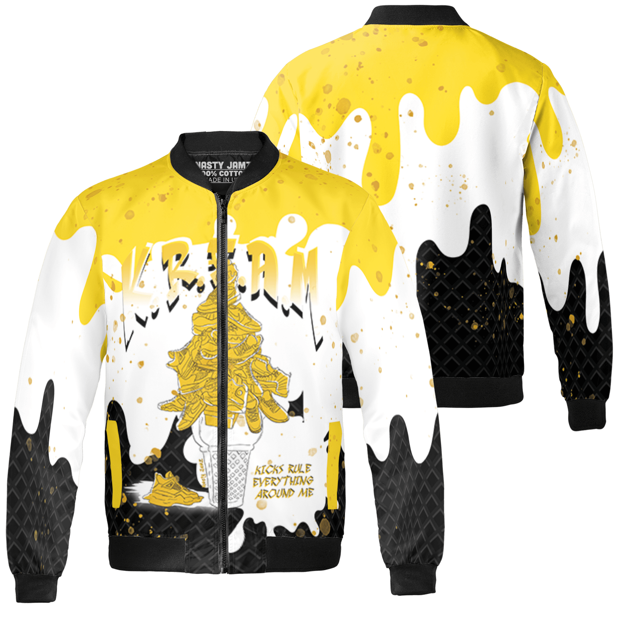 Yellow Ochre 6s Jacket Match KREAM 3D All-Over Print Waffle Cone - NastyJamz