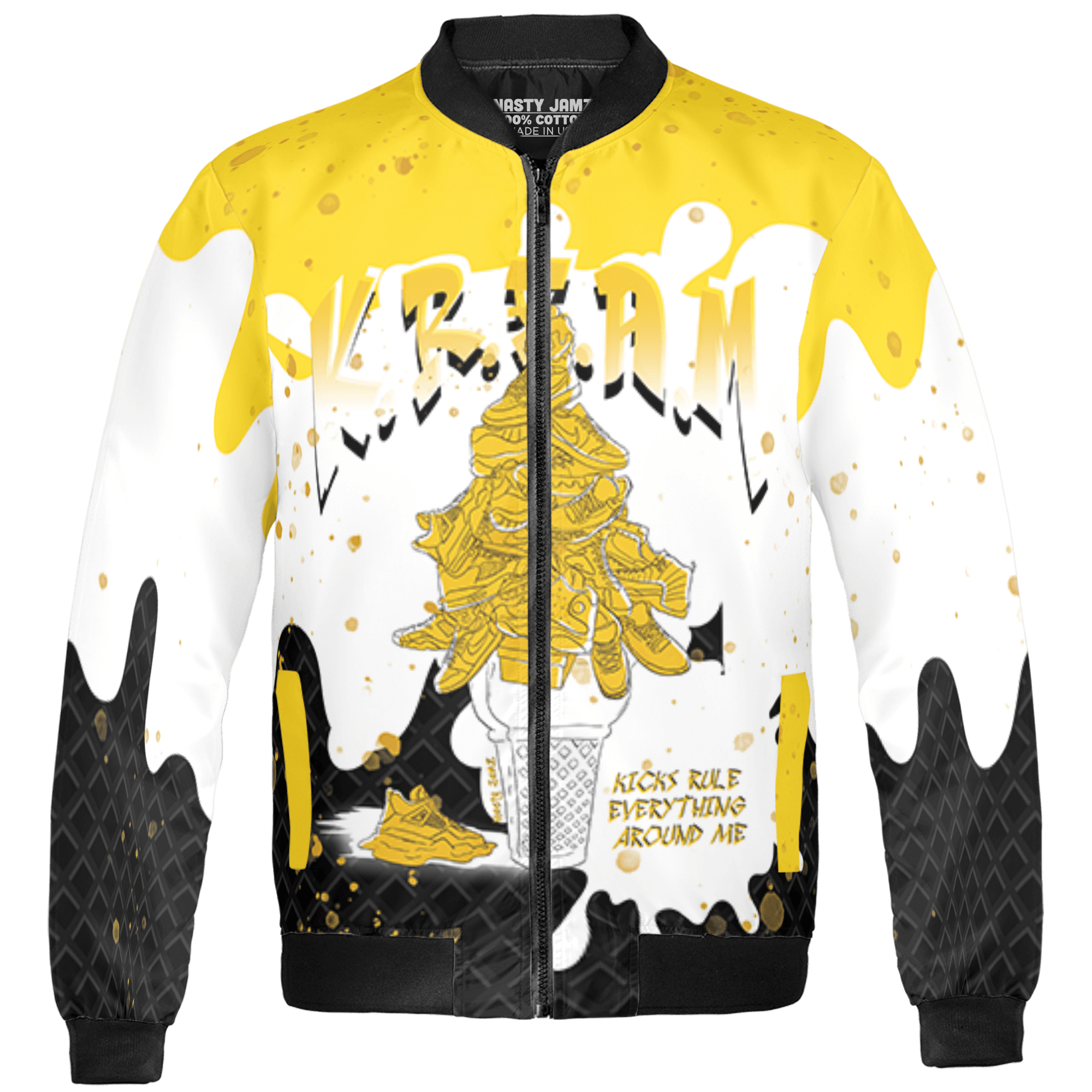 Yellow Ochre 6s Jacket Match KREAM 3D All-Over Print Waffle Cone - NastyJamz