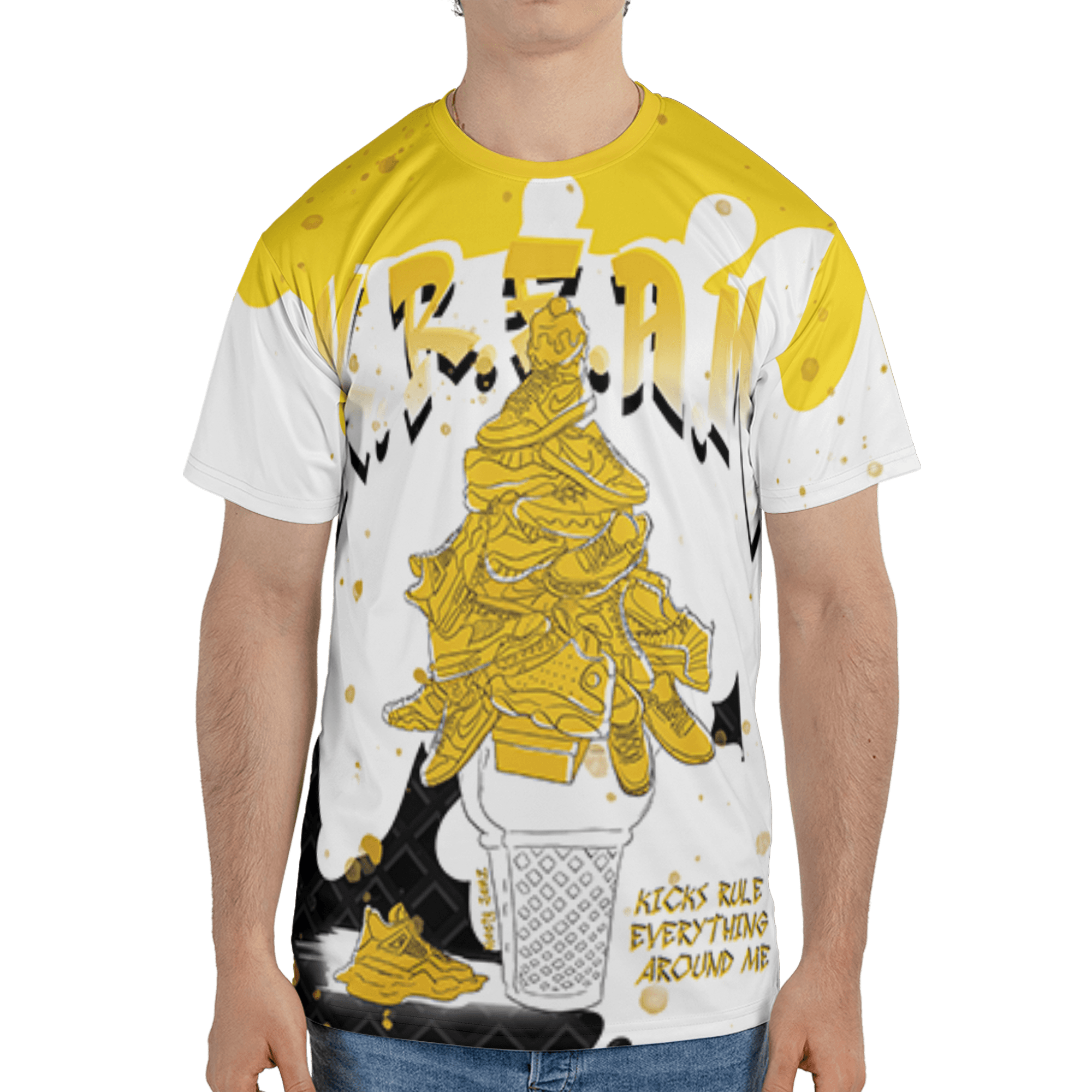 Yellow Ochre 6s T Shirt Match KREAM 3D All-Over Print Waffle Cone - NastyJamz