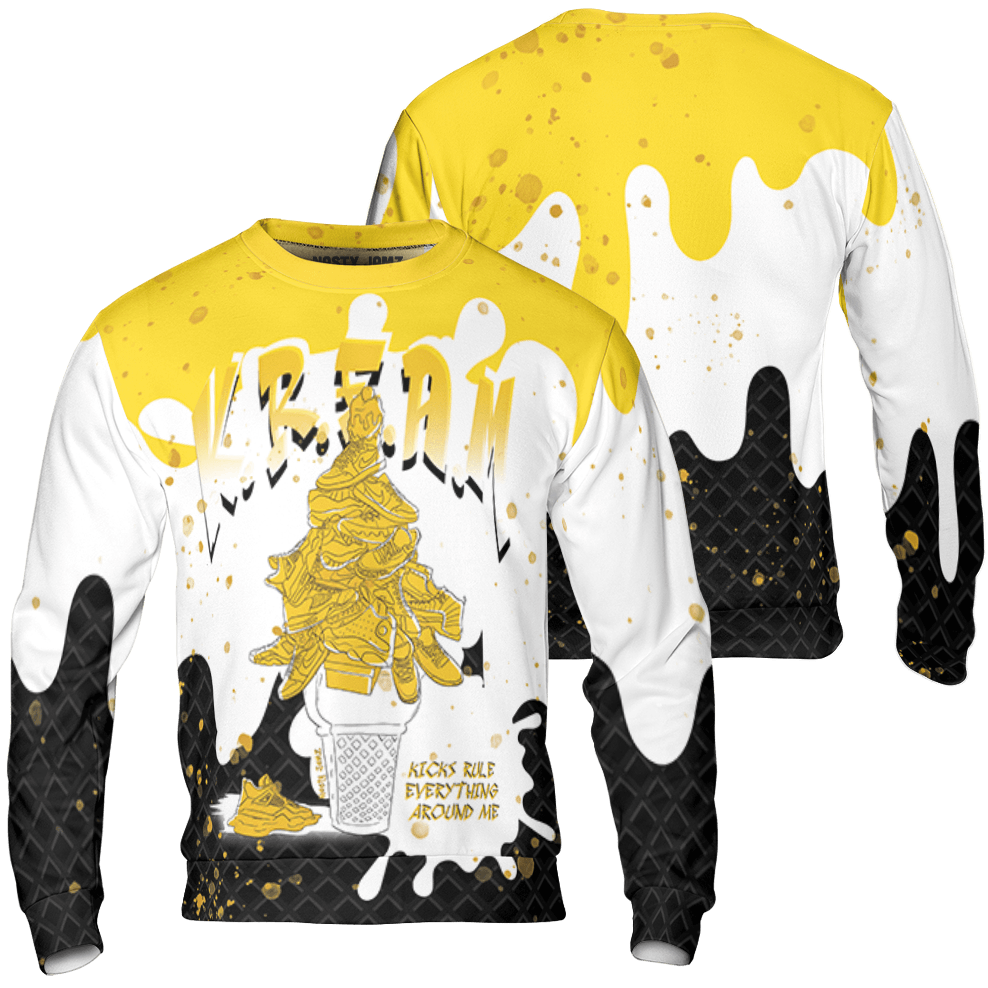 Yellow Ochre 6s Sweatshirt Match KREAM 3D All-Over Print Waffle Cone - NastyJamz