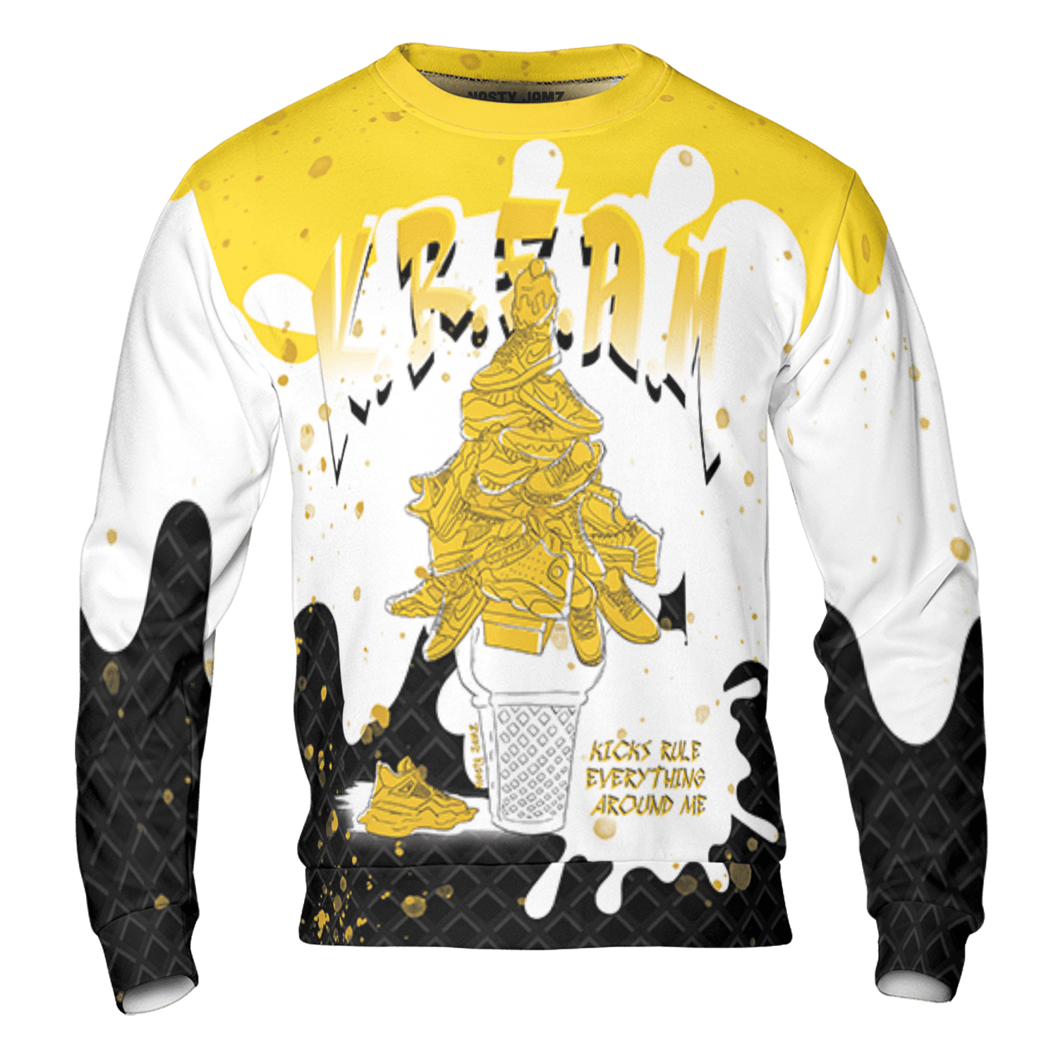 Yellow Ochre 6s Sweatshirt Match KREAM 3D All-Over Print Waffle Cone - NastyJamz