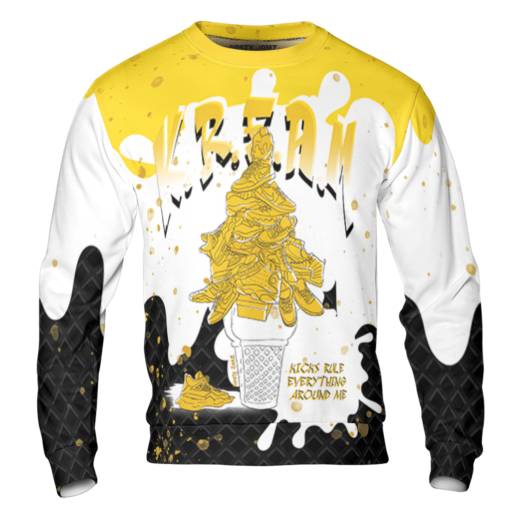 Yellow Ochre 6s Sweatshirt Match KREAM 3D All-Over Print Waffle Cone - NastyJamz