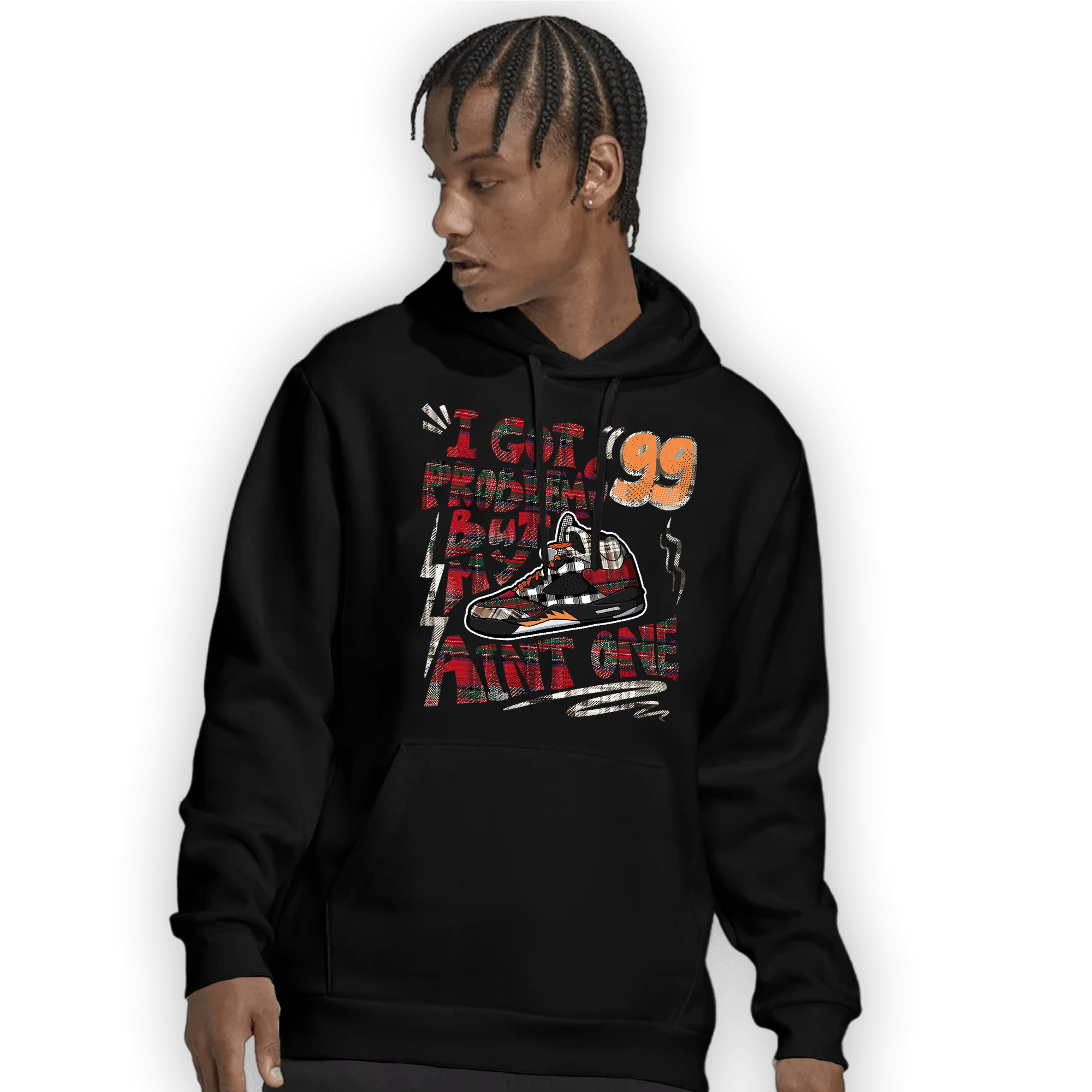 Plaid 5s Hoodie Match Kicks Aint My Problems - NastyJamz