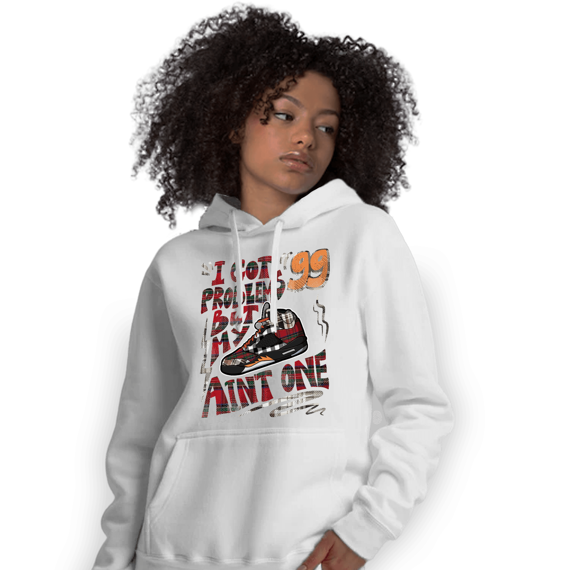 Plaid 5s Hoodie Match Kicks Aint My Problems - NastyJamz