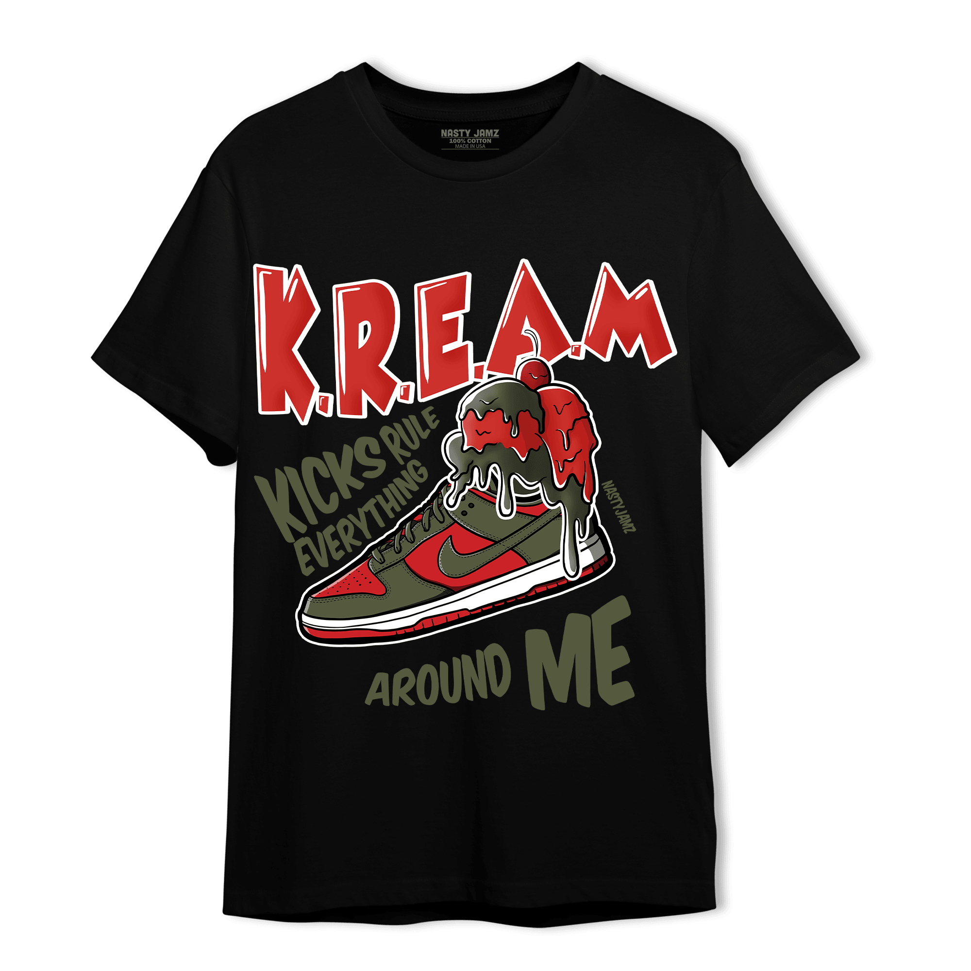 Dunk Low Mystic Red T Shirt Match Kream Sneaker - NastyJamz