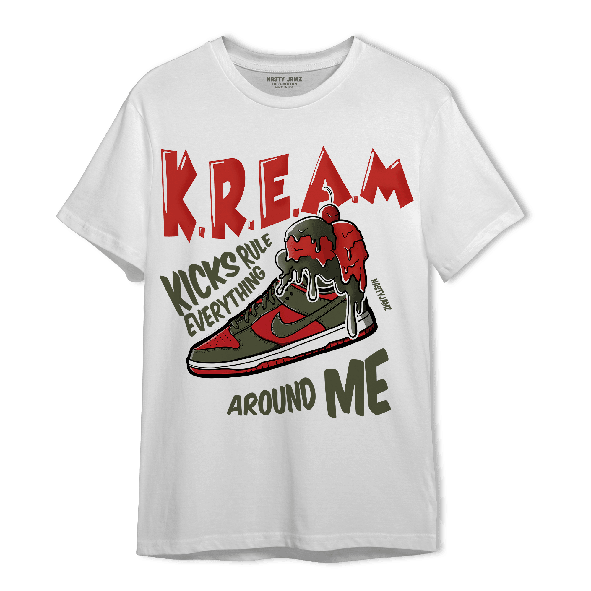 Dunk Low Mystic Red T Shirt Match Kream Sneaker - NastyJamz