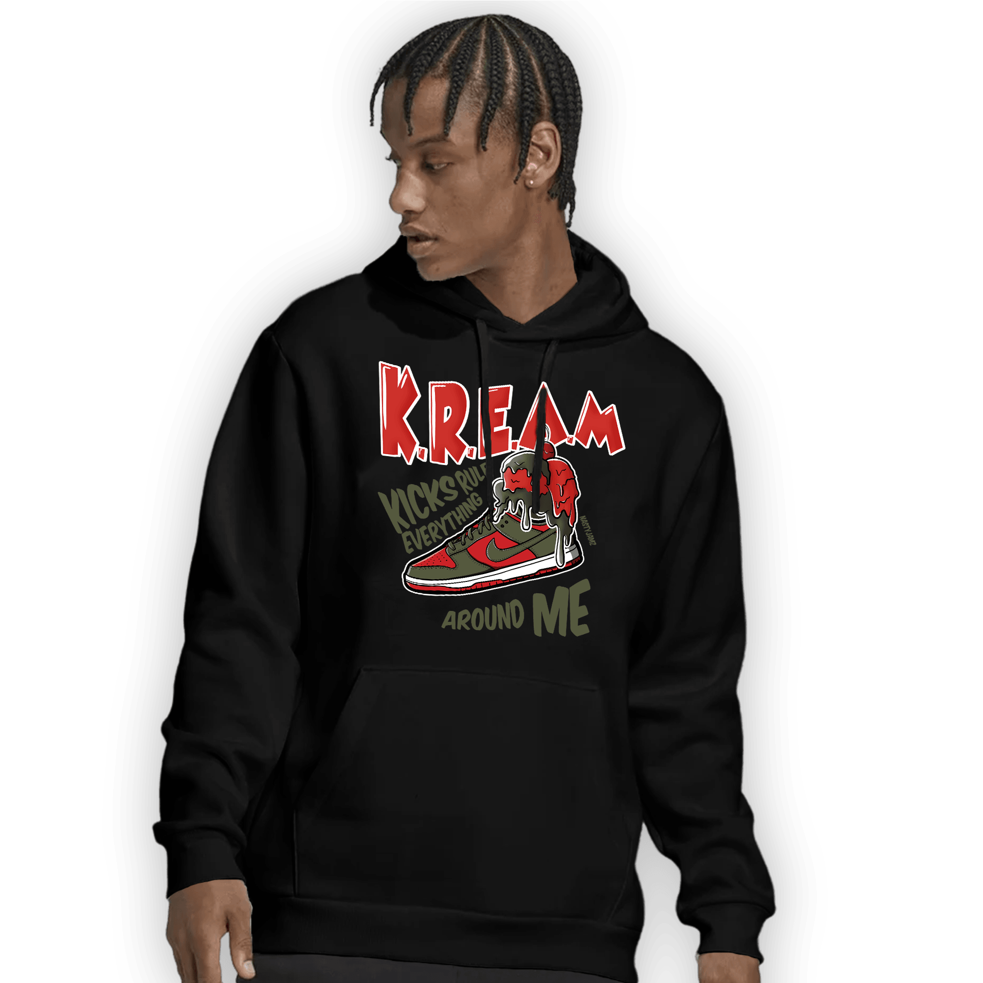 Dunk Low Mystic Red Hoodie Match Kream Sneaker - NastyJamz