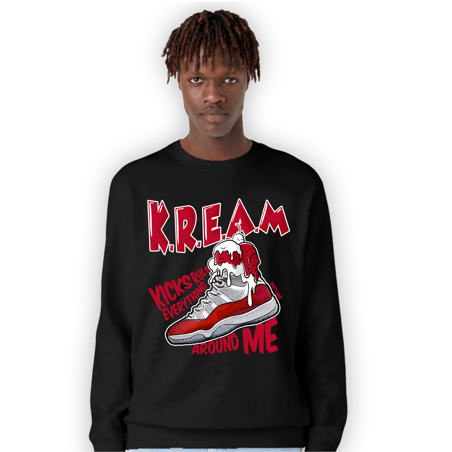 Cherry 11s Sweatshirt Match Kream Sneaker - NastyJamz