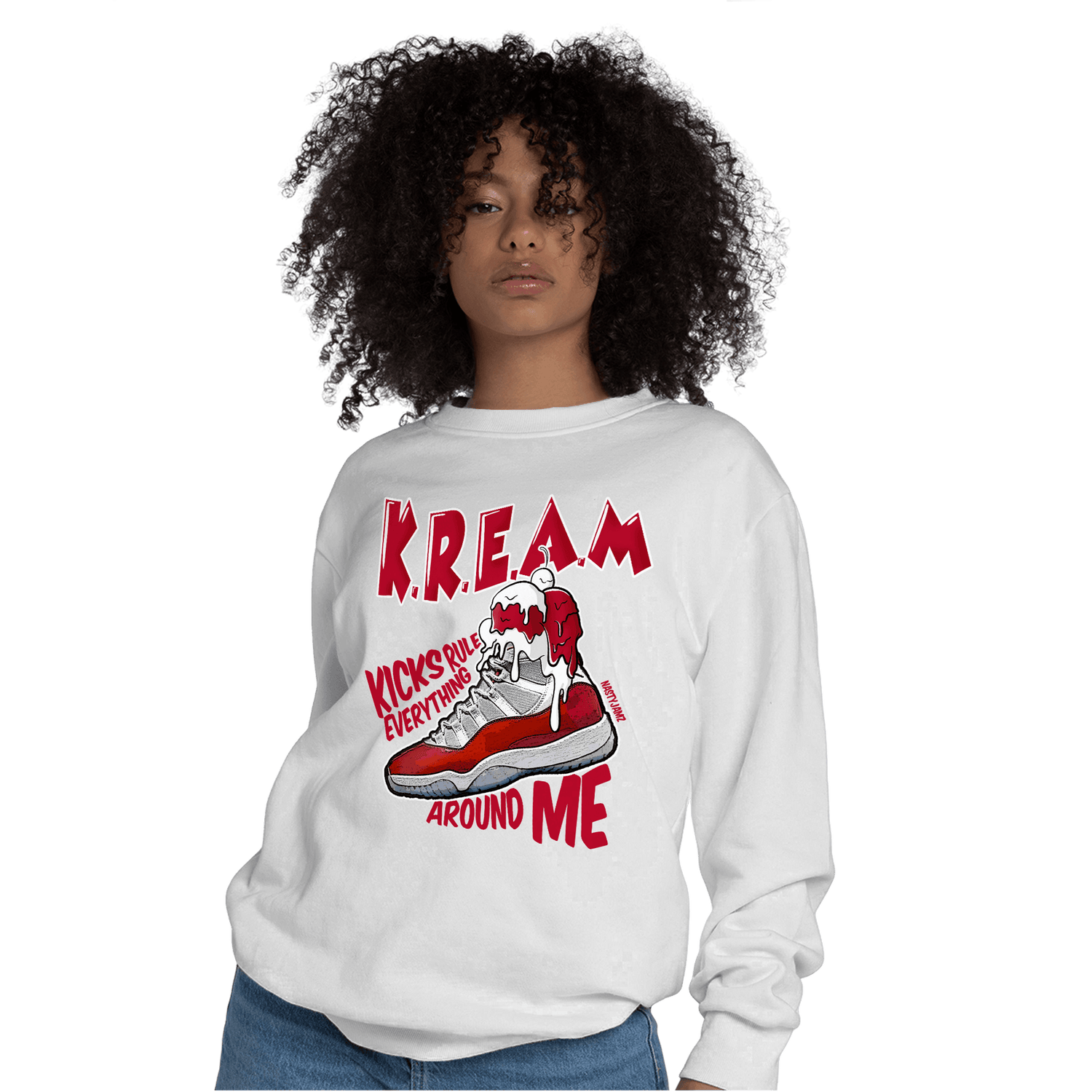 Cherry 11s Sweatshirt Match Kream Sneaker - NastyJamz