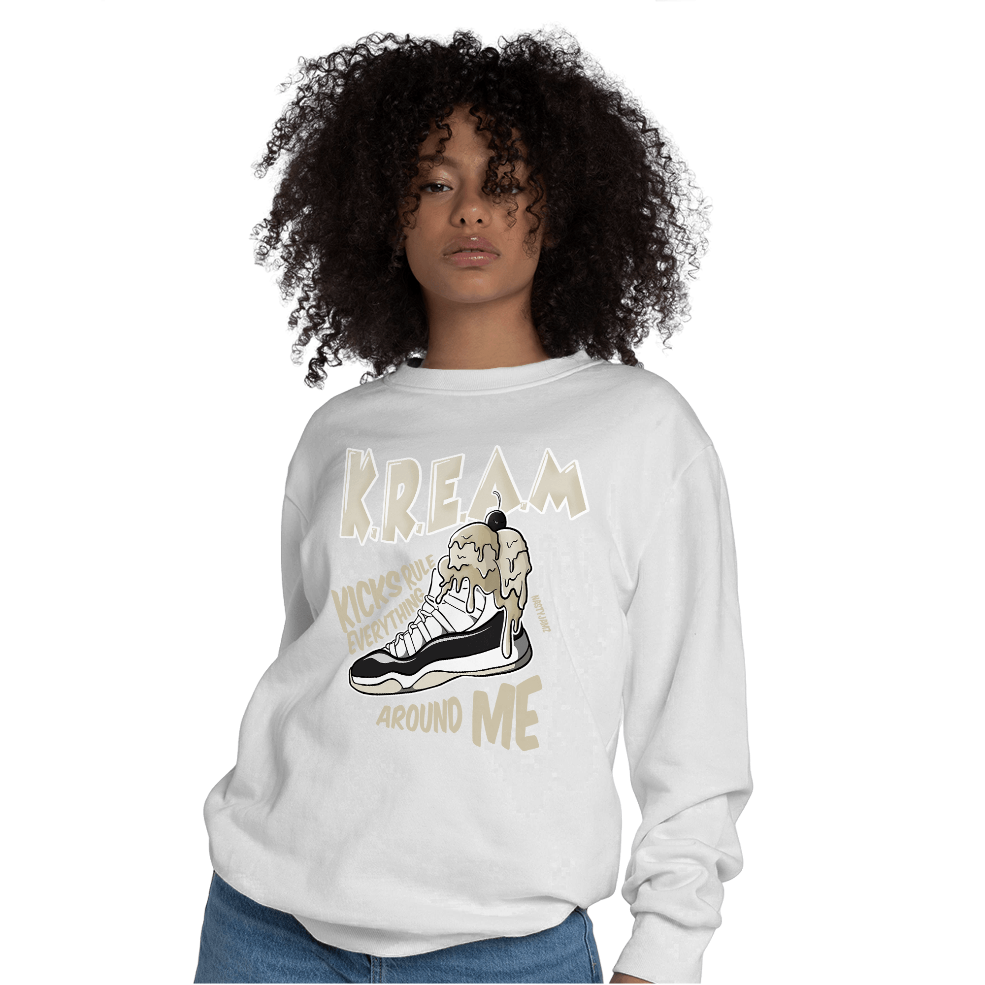 Gratitude 11s Sweatshirt Match Kream Sneaker - NastyJamz