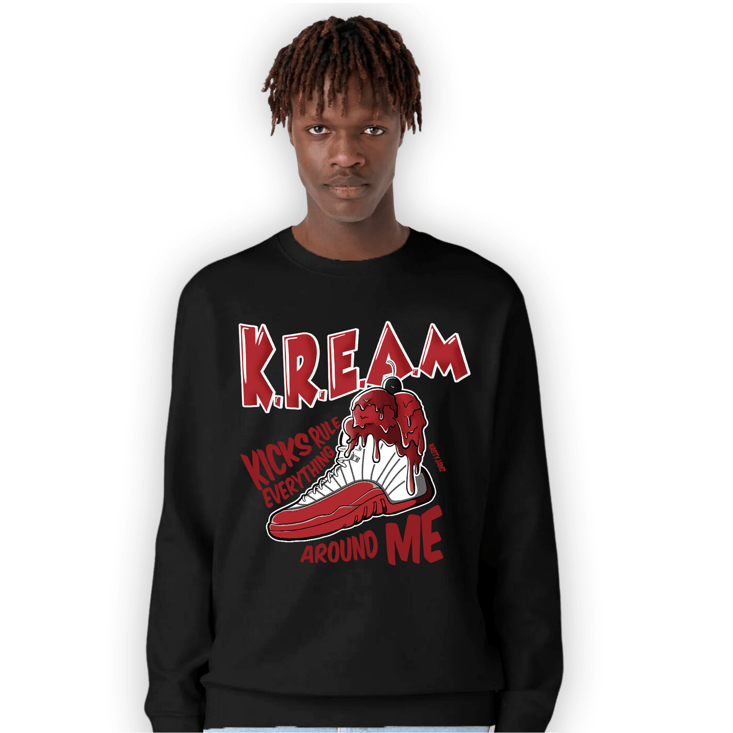 Cherry 12s Sweatshirt Match Kream Sneaker - NastyJamz