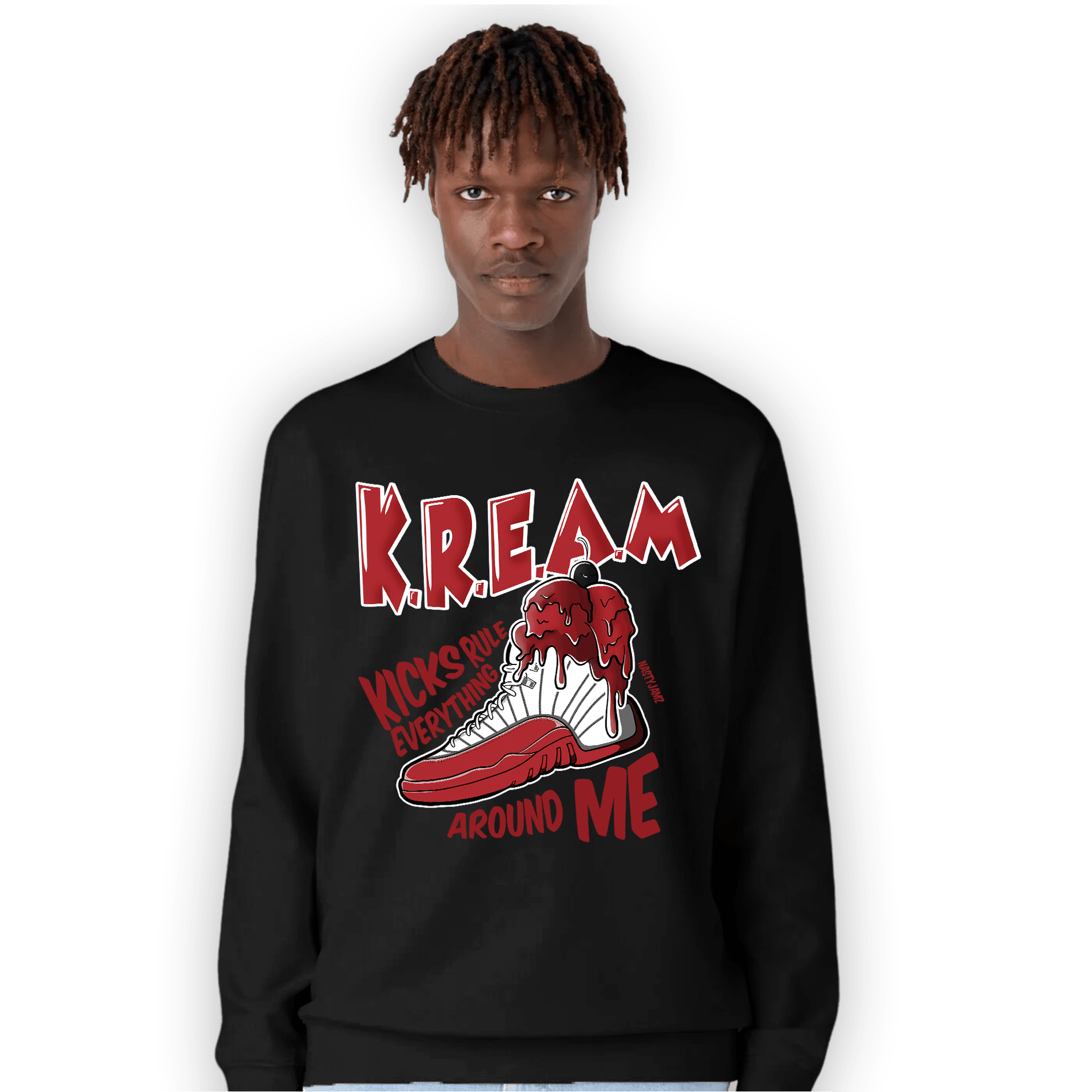 Cherry 12s Sweatshirt Match Kream Sneaker - NastyJamz