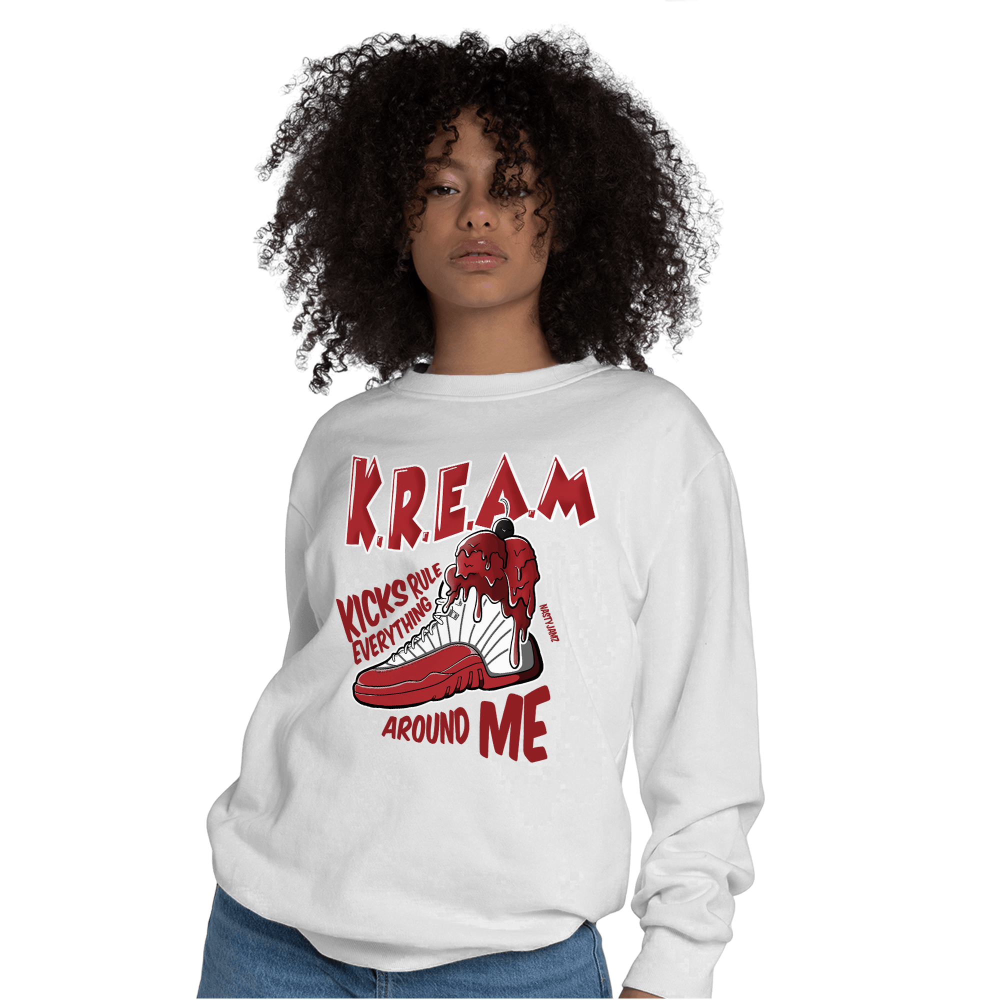 Cherry 12s Sweatshirt Match Kream Sneaker - NastyJamz