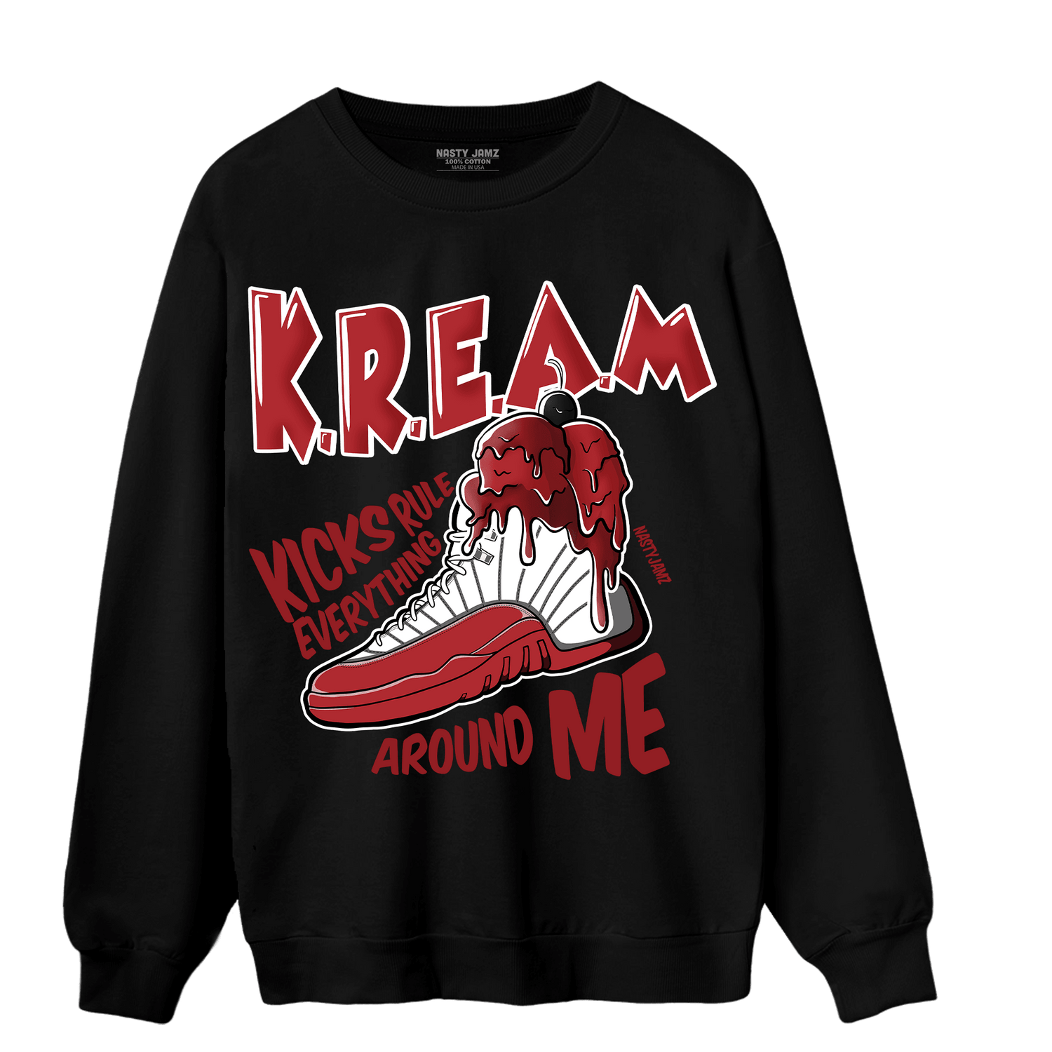 Cherry 12s Sweatshirt Match Kream Sneaker - NastyJamz