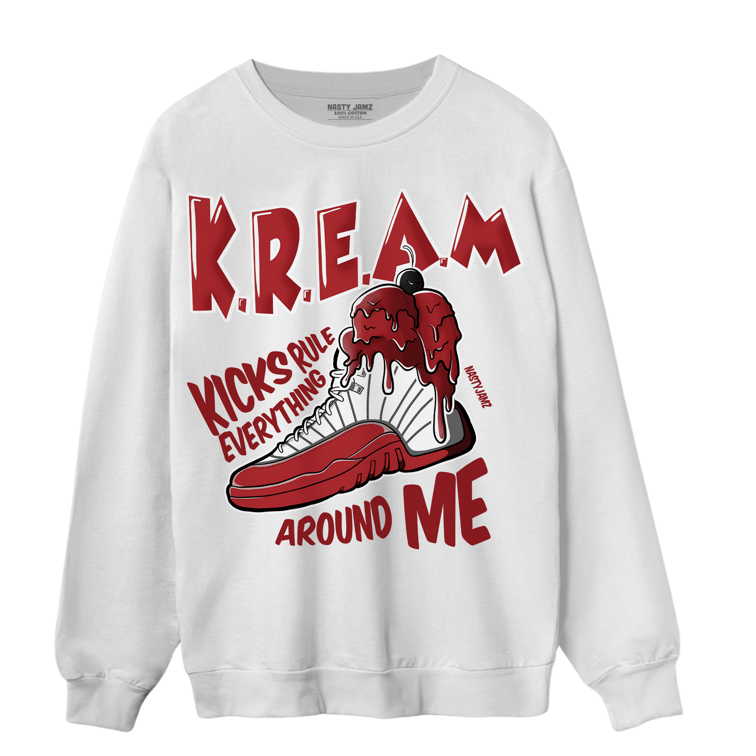 Cherry 12s Sweatshirt Match Kream Sneaker - NastyJamz