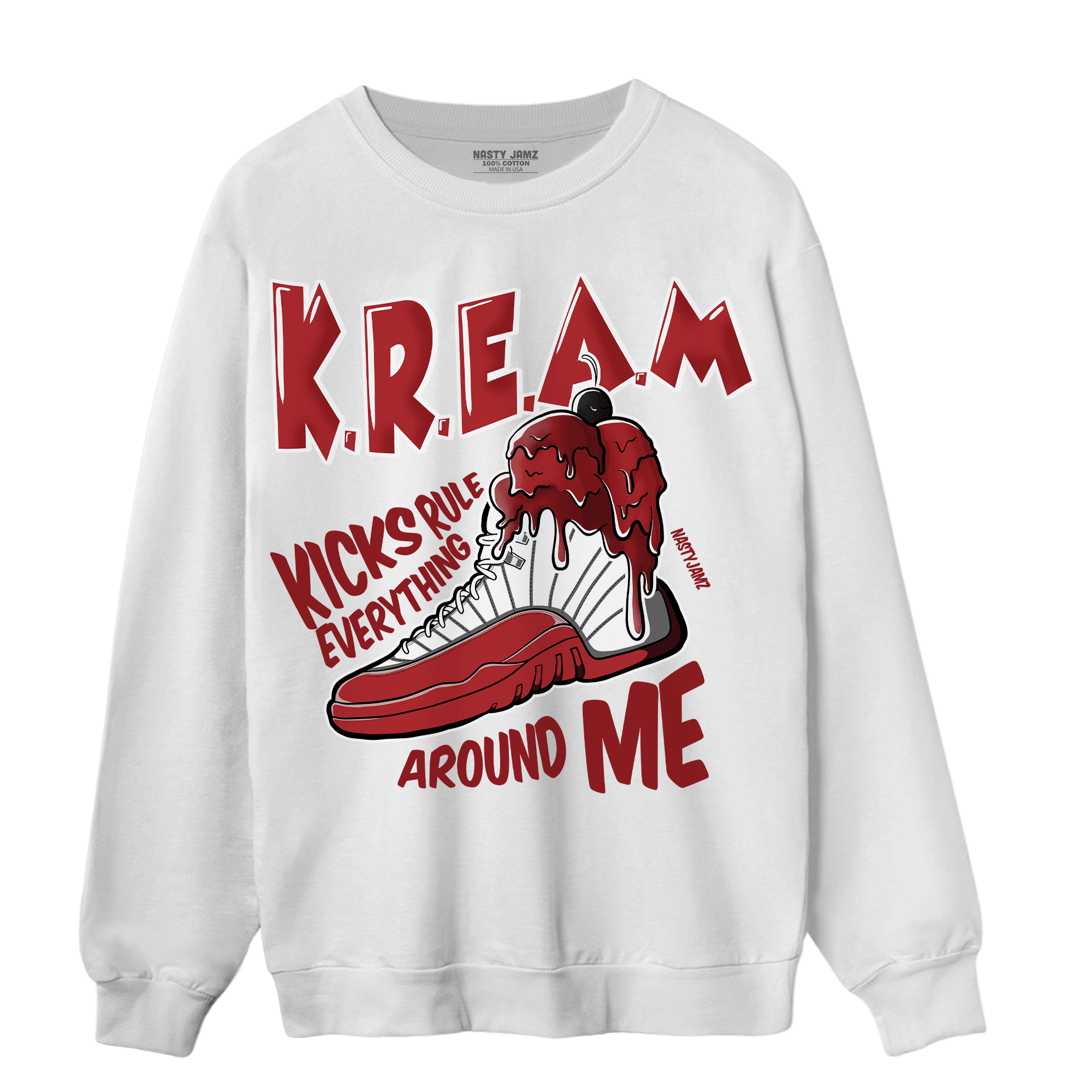 Cherry 12s Sweatshirt Match Kream Sneaker - NastyJamz
