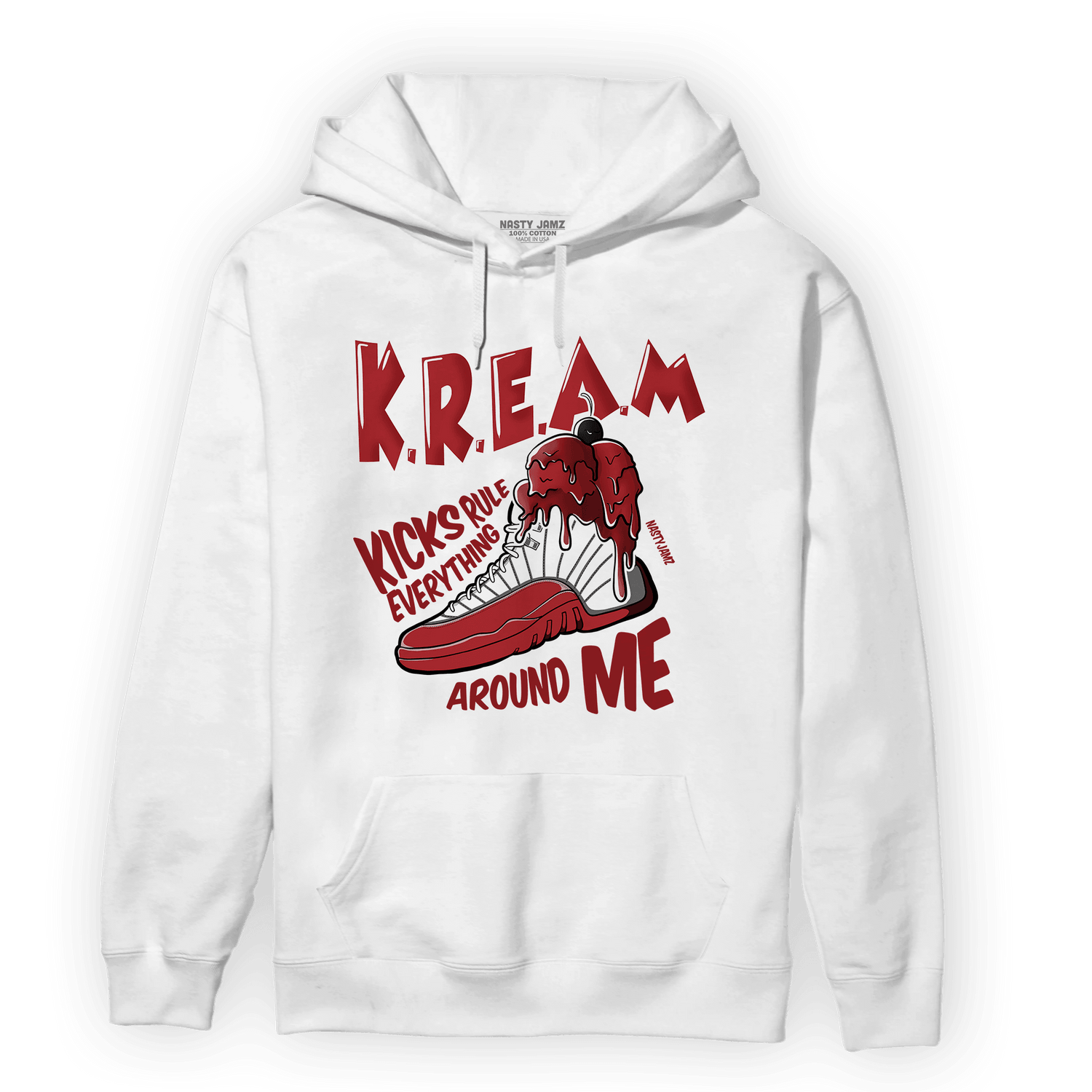 Cherry 12s Hoodie Match Kream Sneaker - NastyJamz