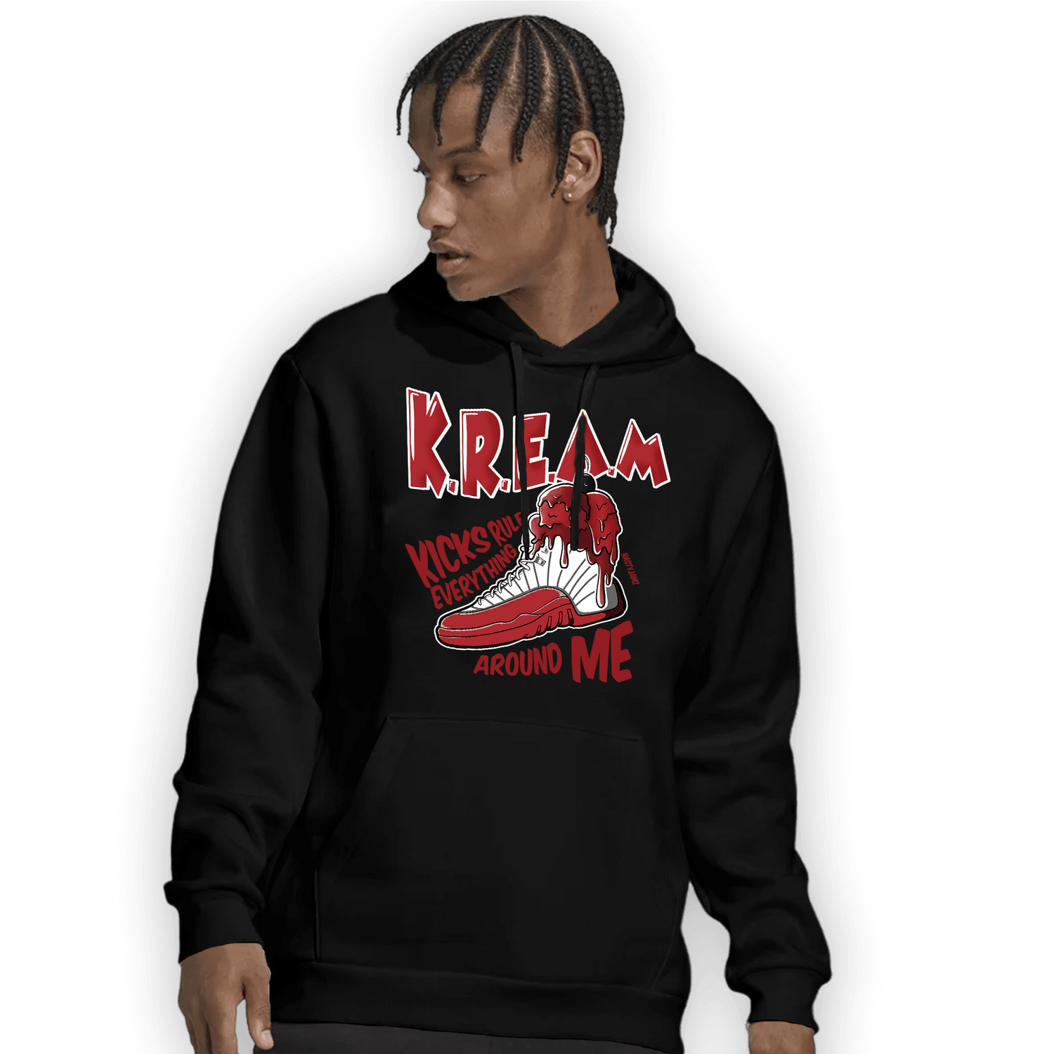 Cherry 12s Hoodie Match Kream Sneaker - NastyJamz