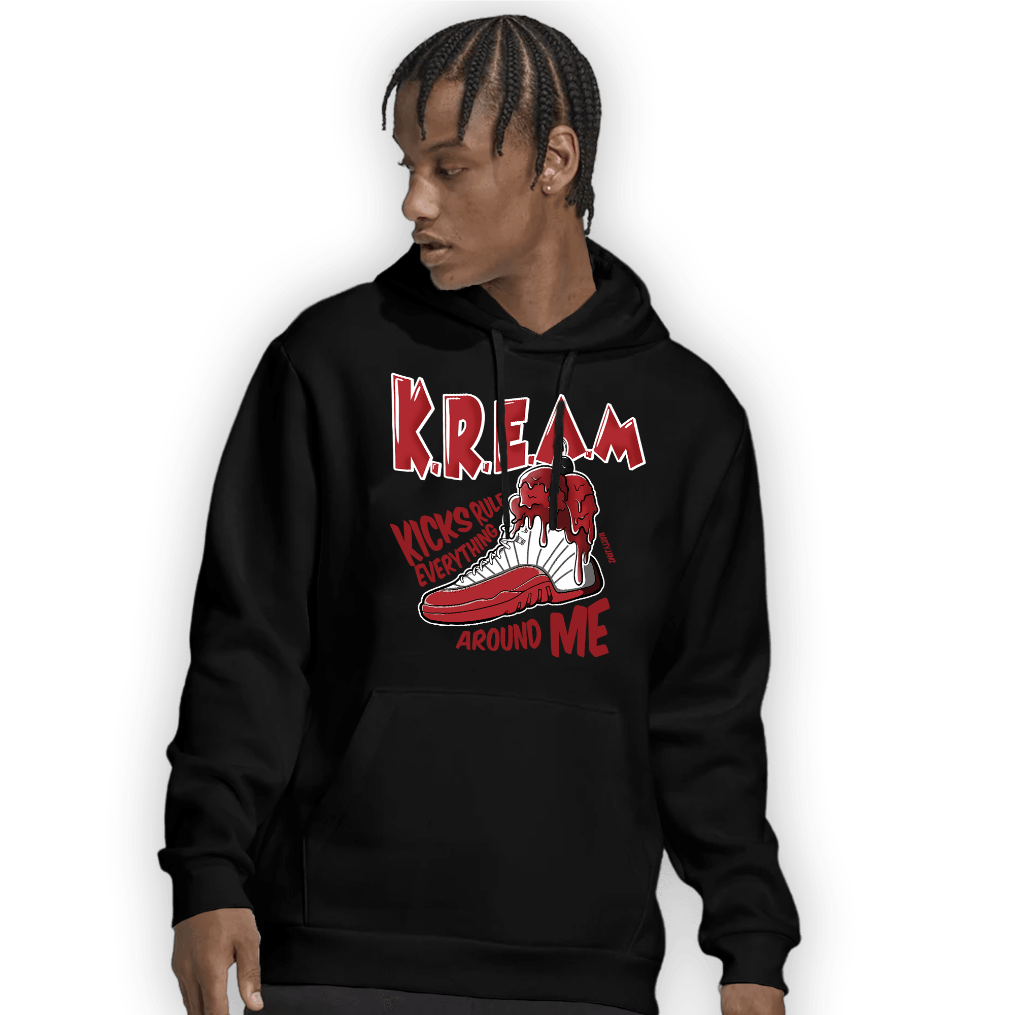 Cherry 12s Hoodie Match Kream Sneaker - NastyJamz