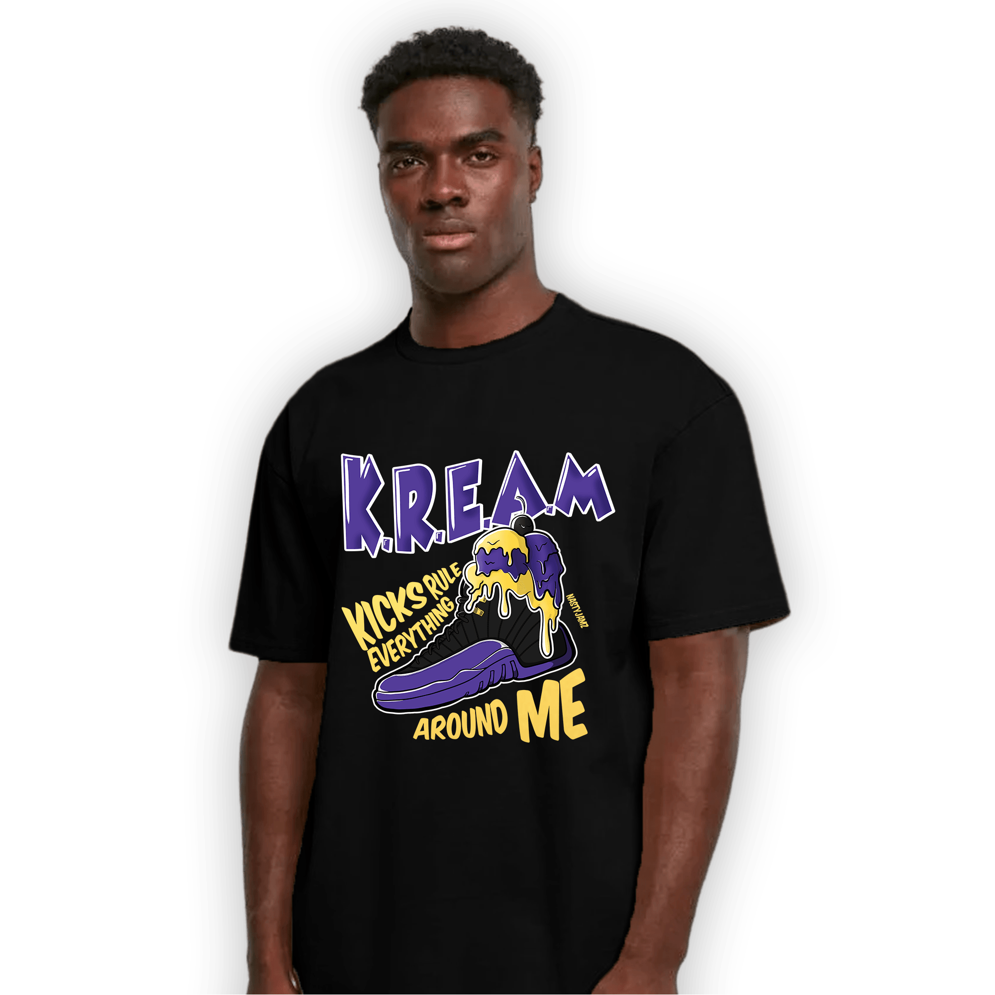 Field Purple 12s T Shirt Match Kream Sneaker - NastyJamz