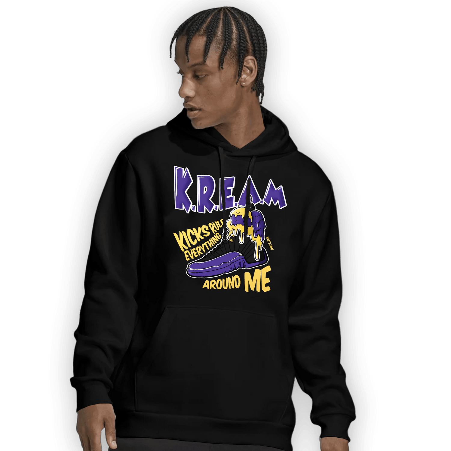 Field Purple 12s Hoodie Match Kream Sneaker - NastyJamz