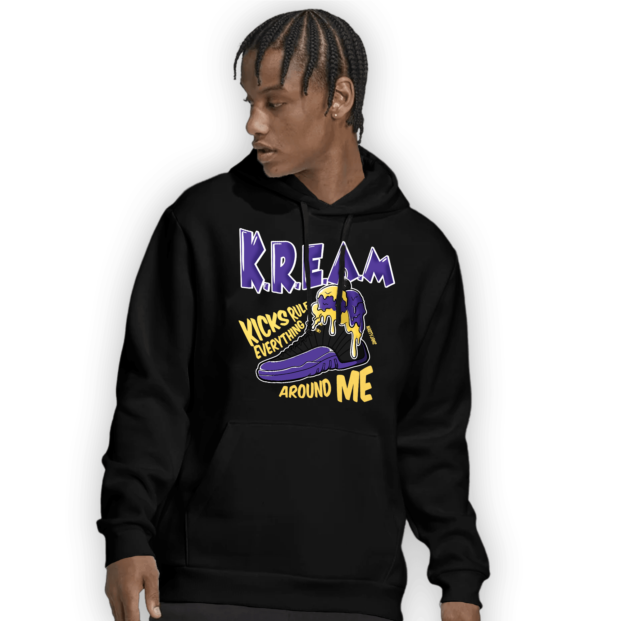 Field Purple 12s Hoodie Match Kream Sneaker - NastyJamz