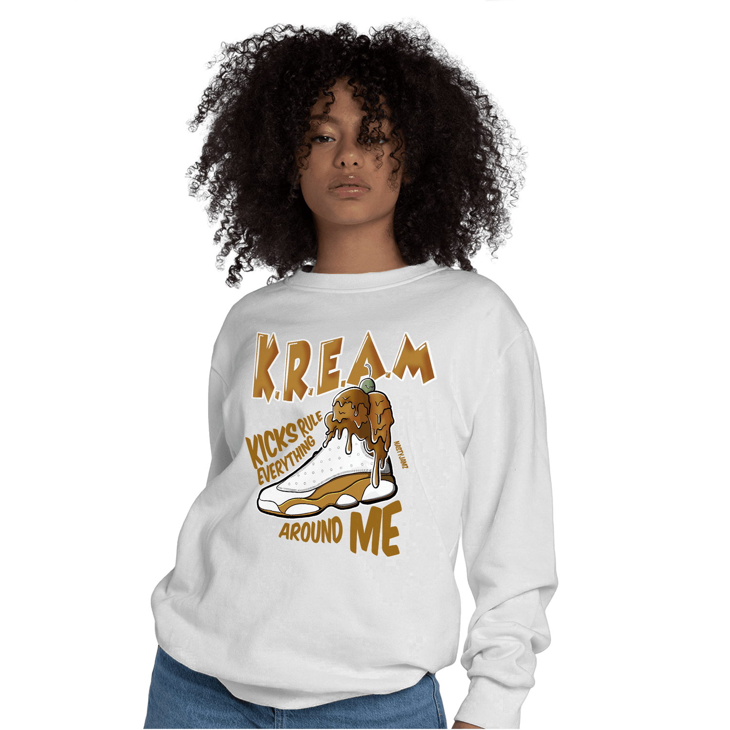 Wheat 13s Sweatshirt Match Kream Sneaker - NastyJamz