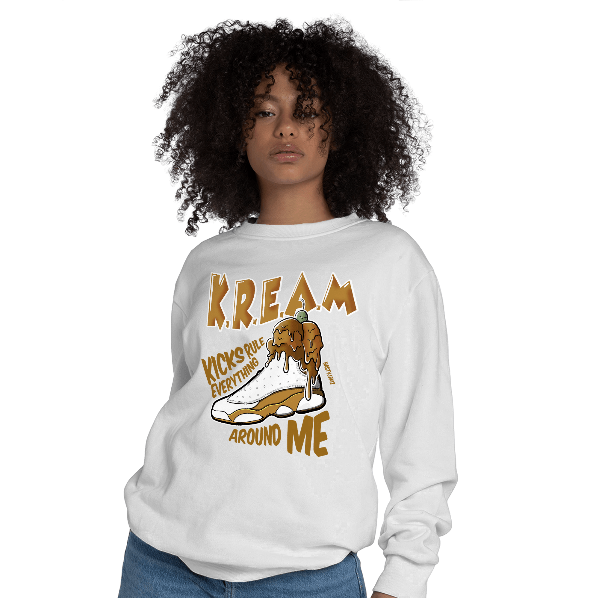 Wheat 13s Sweatshirt Match Kream Sneaker - NastyJamz