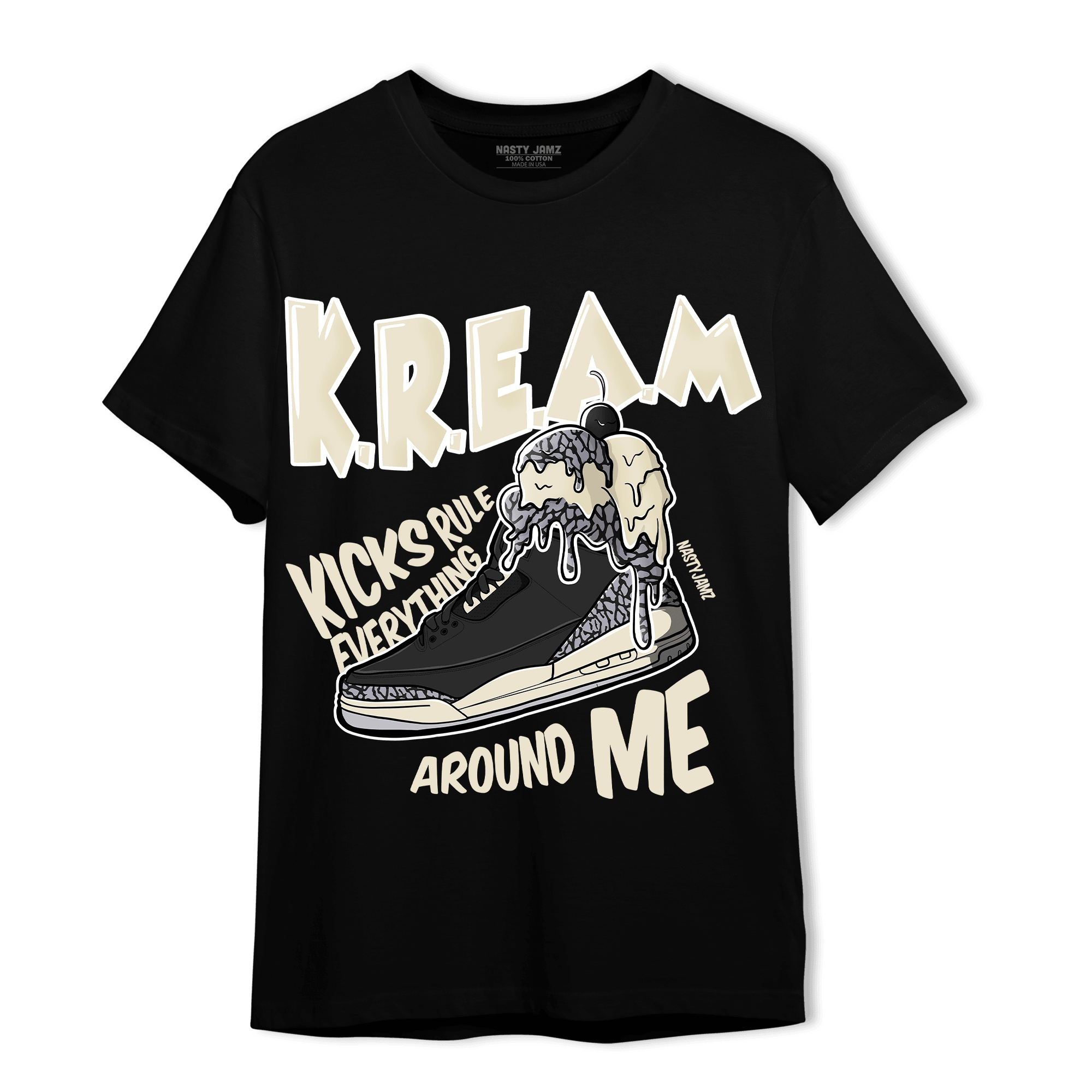Off Noir 3s T Shirt Match Kream Sneaker - NastyJamz