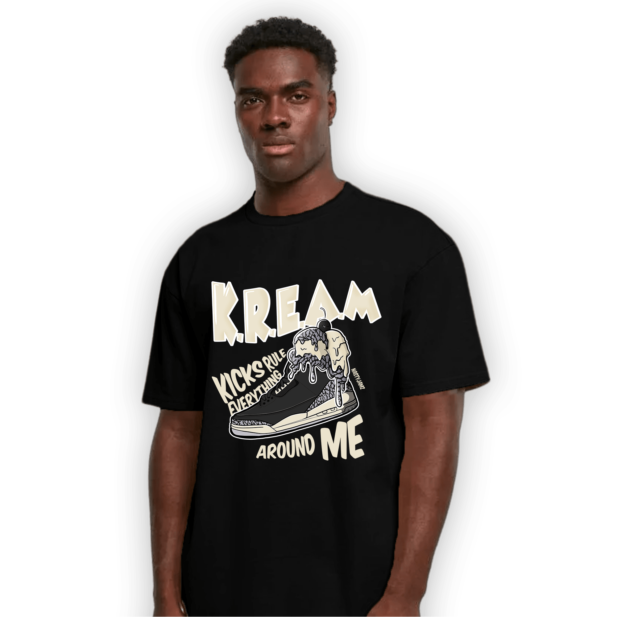 Off Noir 3s T Shirt Match Kream Sneaker - NastyJamz