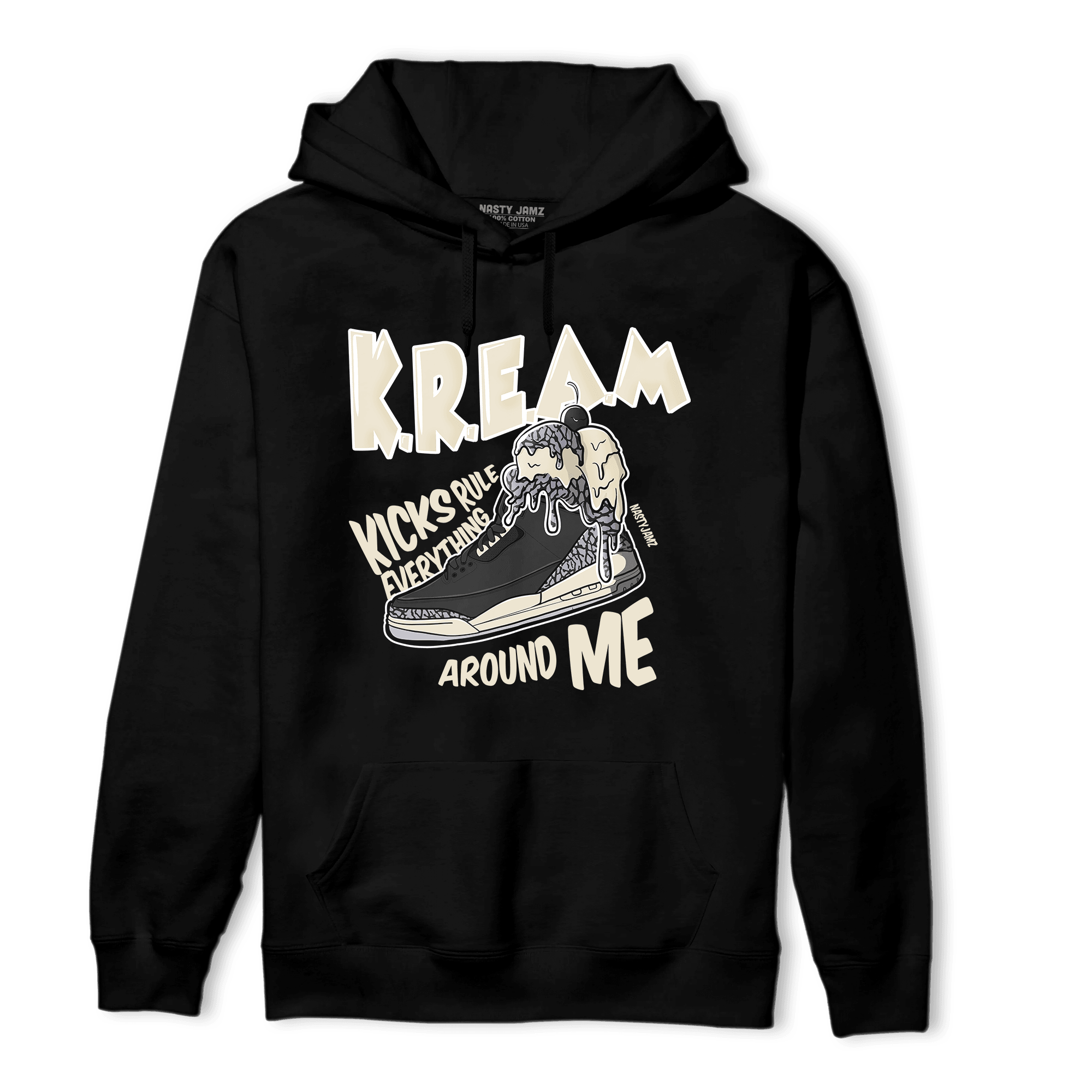 Off Noir 3s Hoodie Match Kream Sneaker - NastyJamz