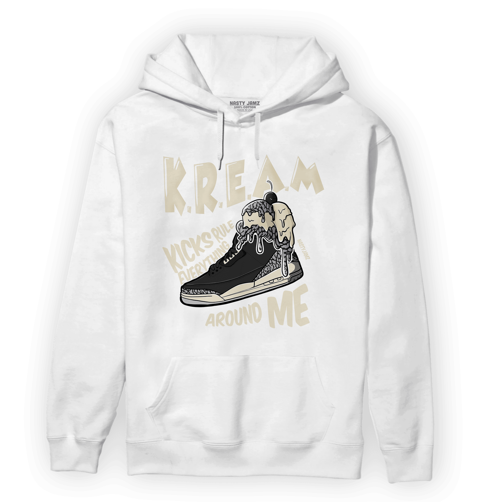 Off Noir 3s Hoodie Match Kream Sneaker - NastyJamz
