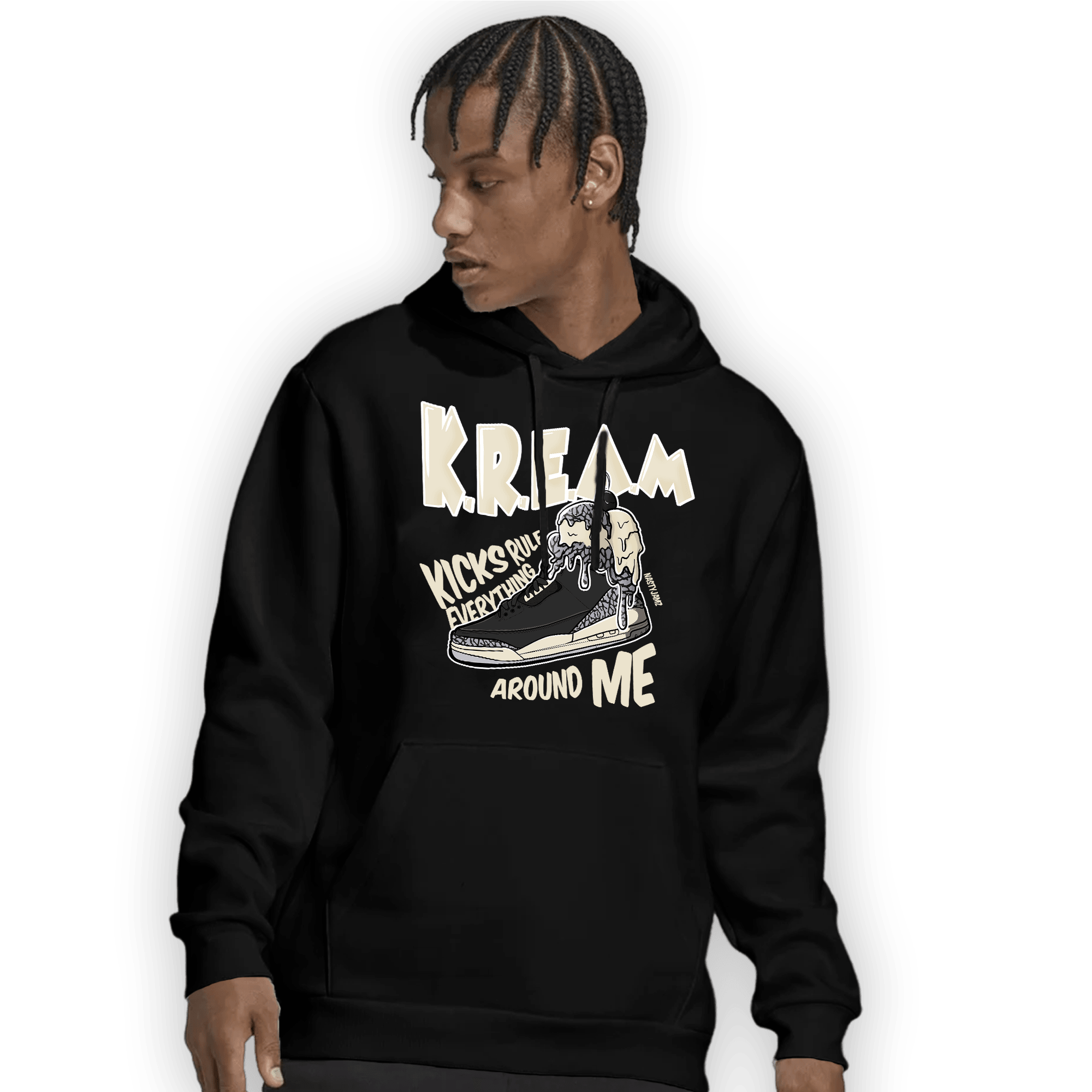 Off Noir 3s Hoodie Match Kream Sneaker - NastyJamz