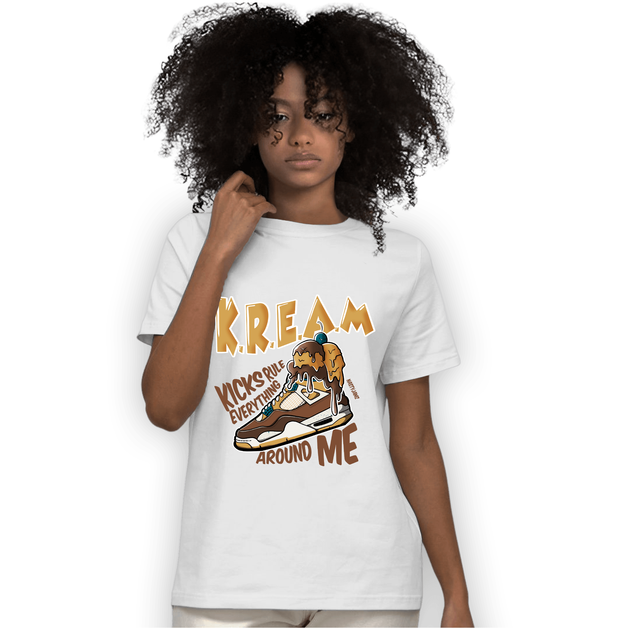 Cacao Wow 4s T Shirt Match Kream Sneaker - NastyJamz