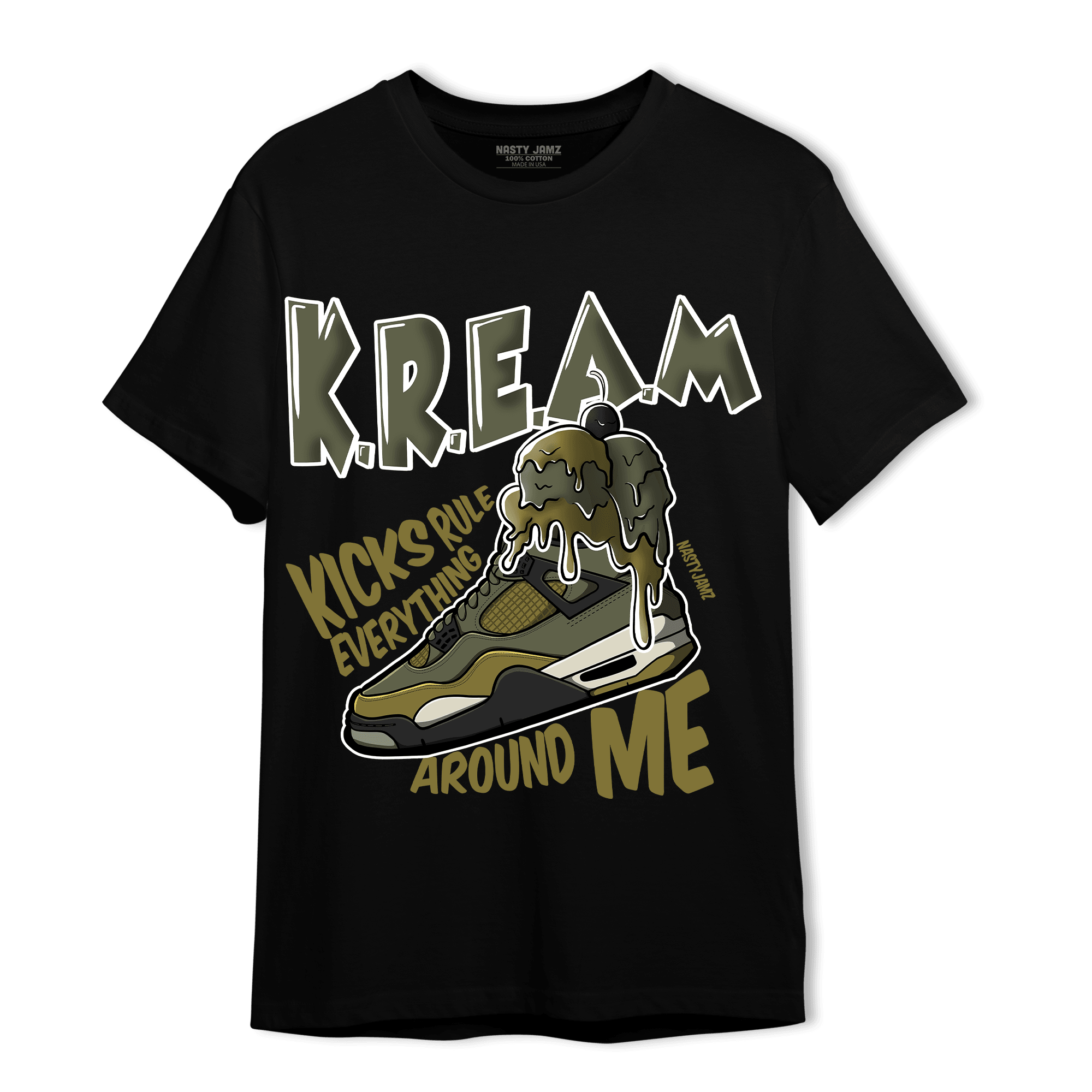 SE Craft Medium Olive 4s T Shirt Match Kream Sneaker - NastyJamz