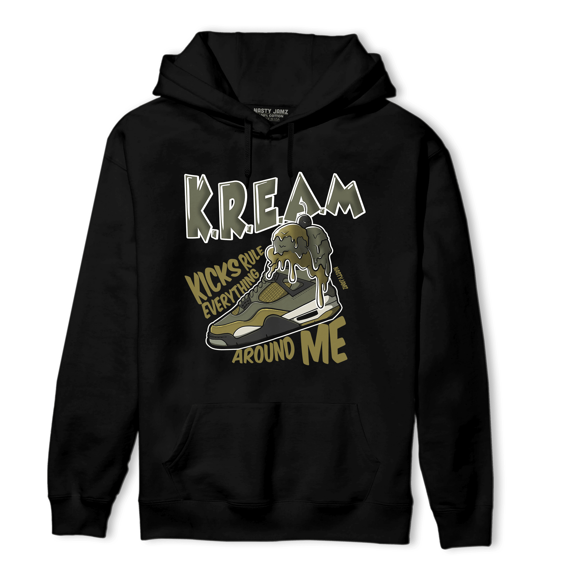 SE Craft Medium Olive 4s Hoodie Match Kream Sneaker - NastyJamz