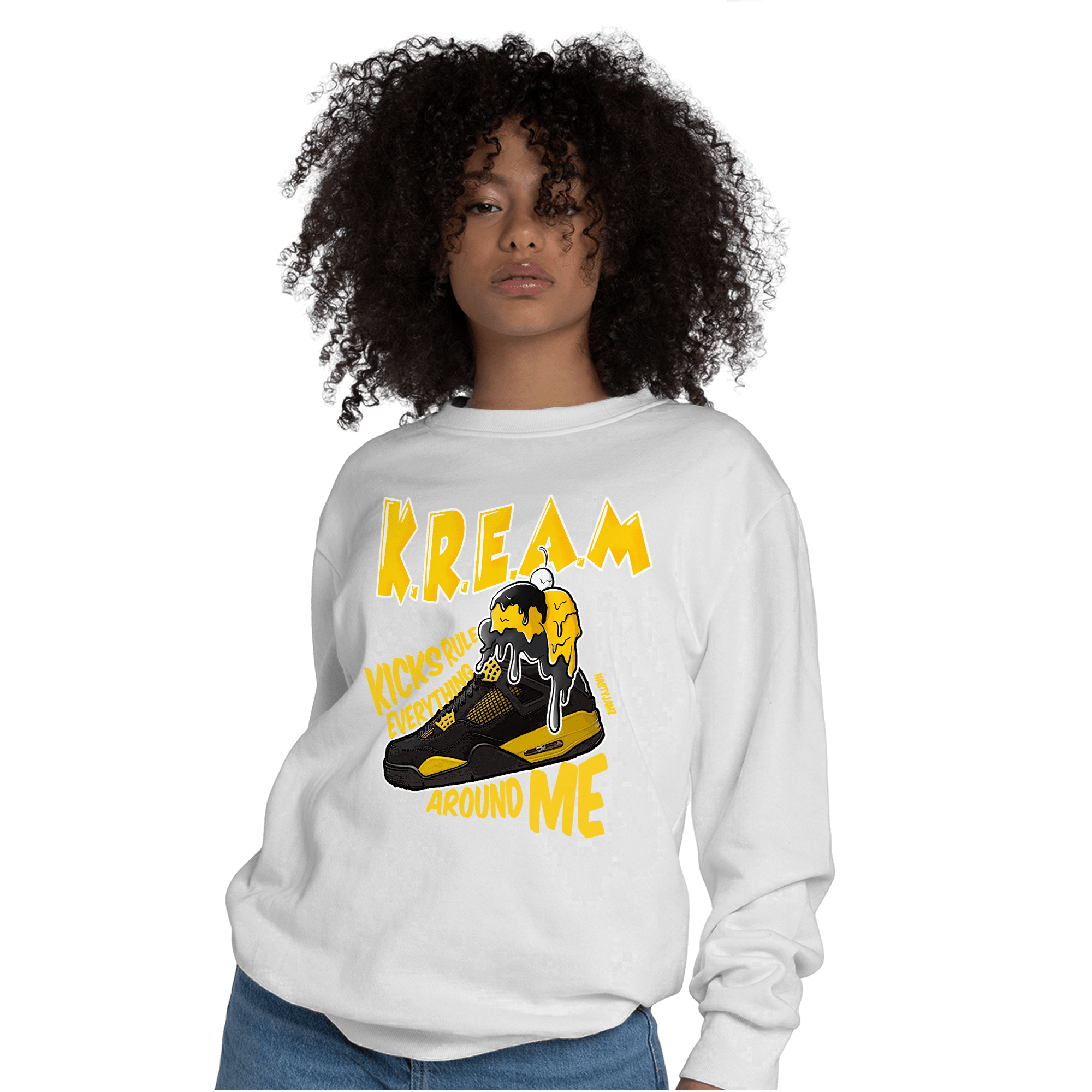 Thunder 4s Sweatshirt Match Kream Sneaker - NastyJamz