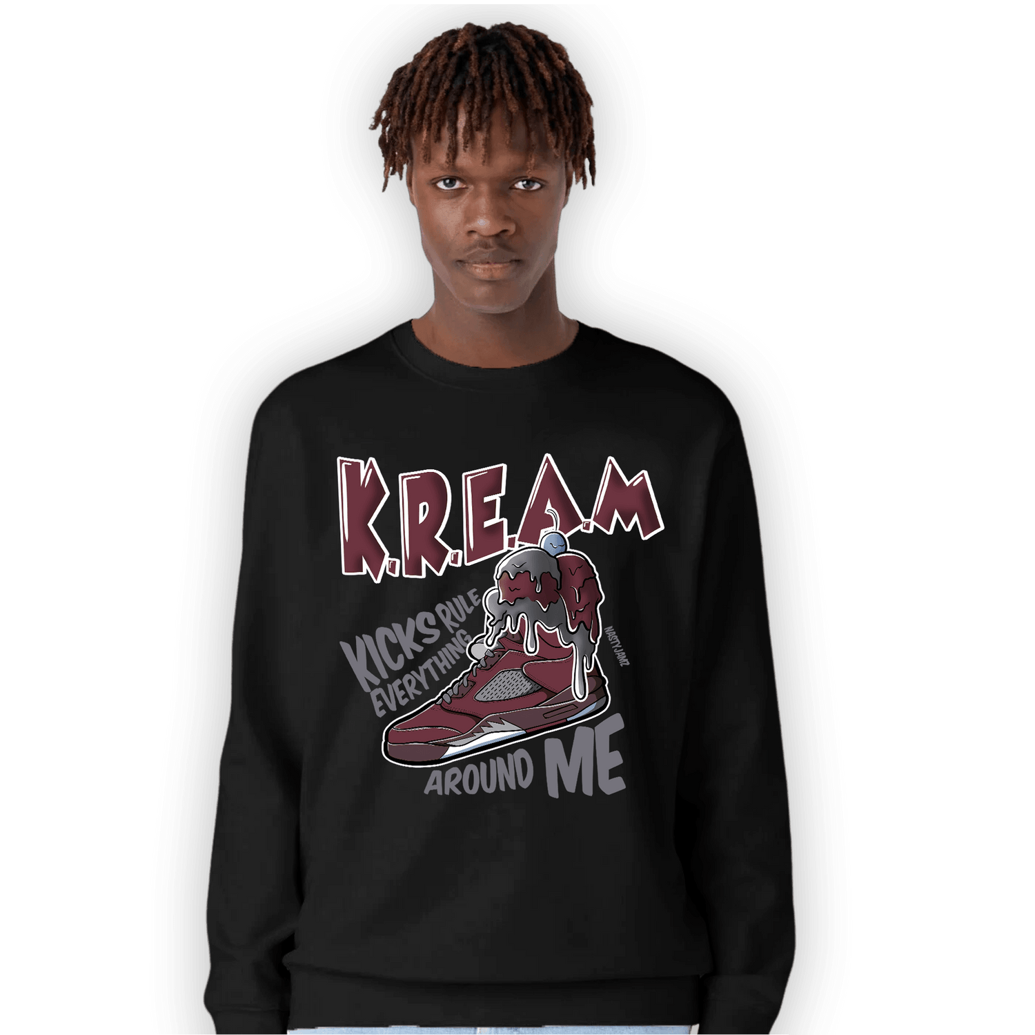 Burgundy 5s Sweatshirt Match Kream Sneaker - NastyJamz