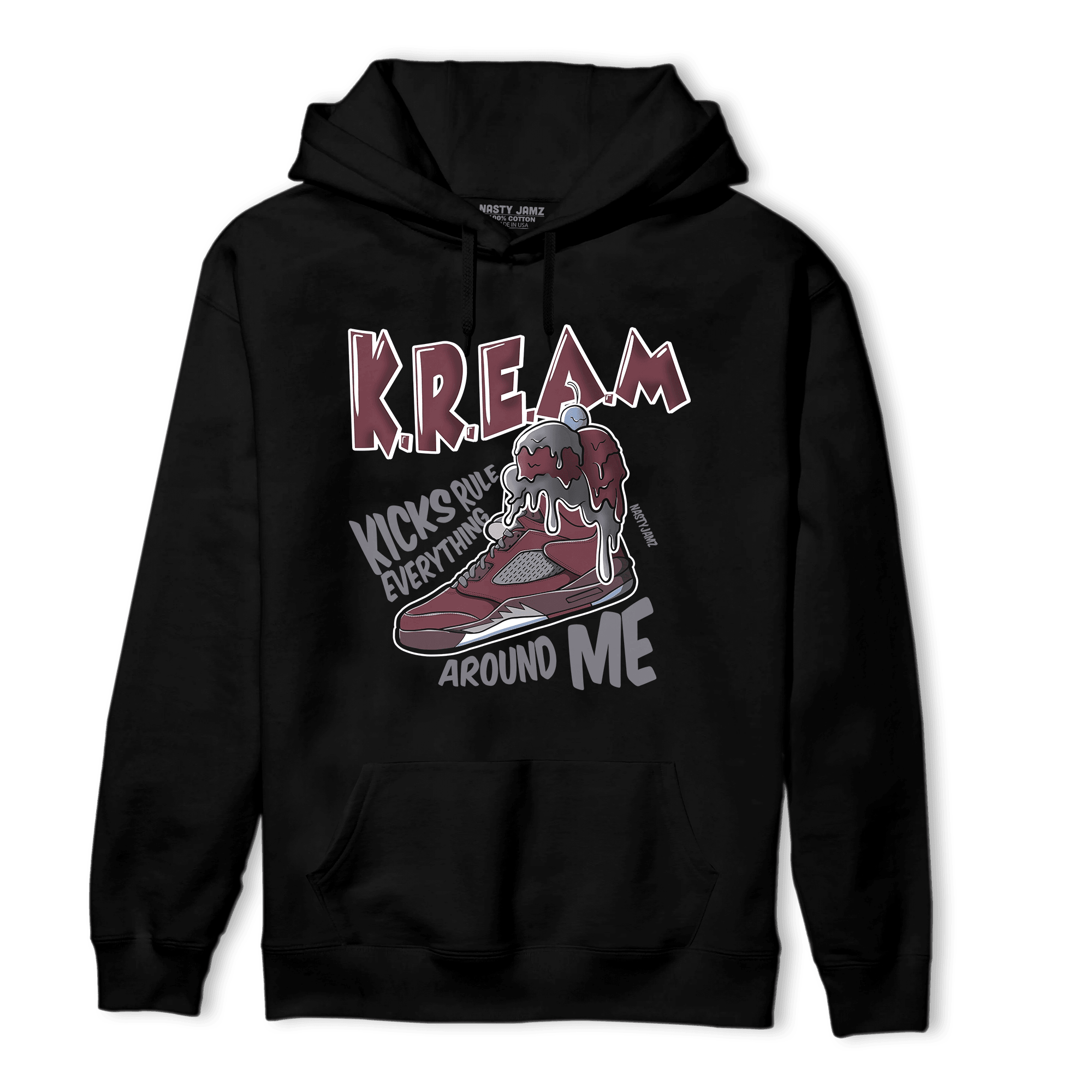Burgundy 5s Hoodie Match Kream Sneaker - NastyJamz