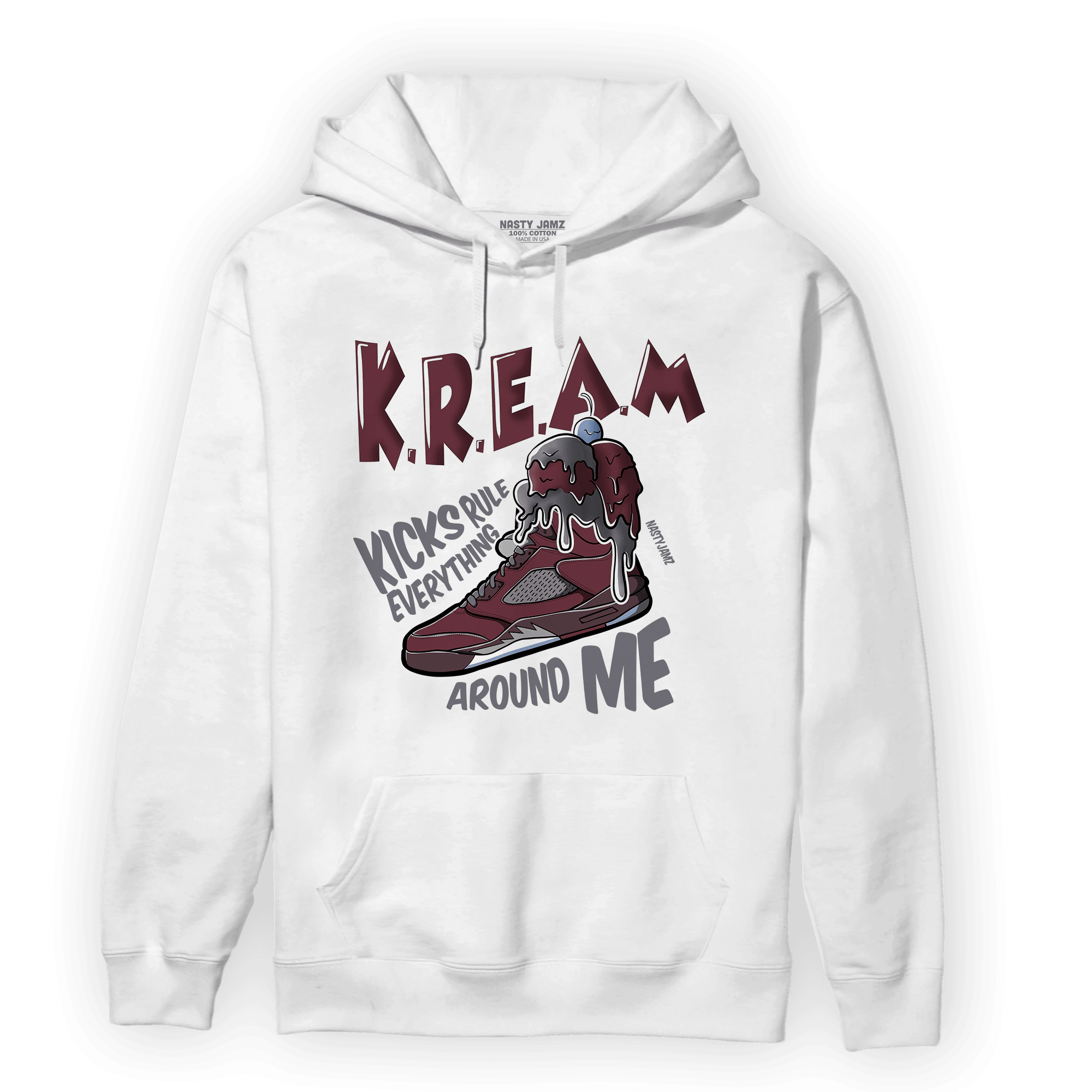 Burgundy 5s Hoodie Match Kream Sneaker - NastyJamz