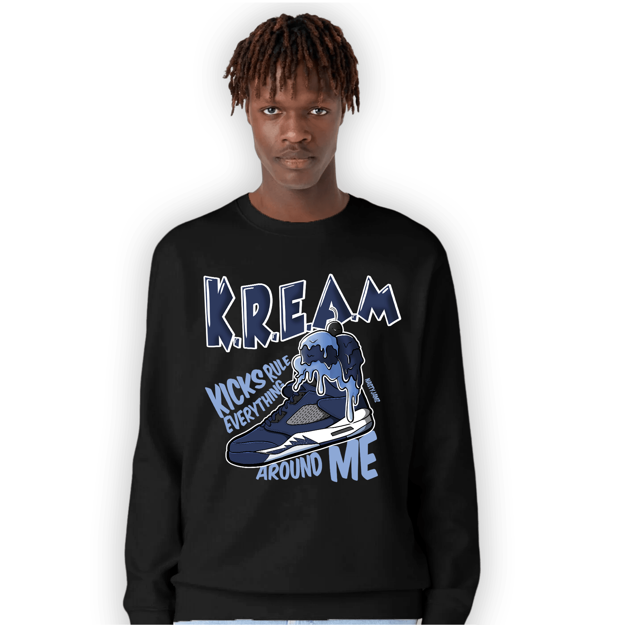 Midnight Navy 5s Sweatshirt Match Kream Sneaker - NastyJamz