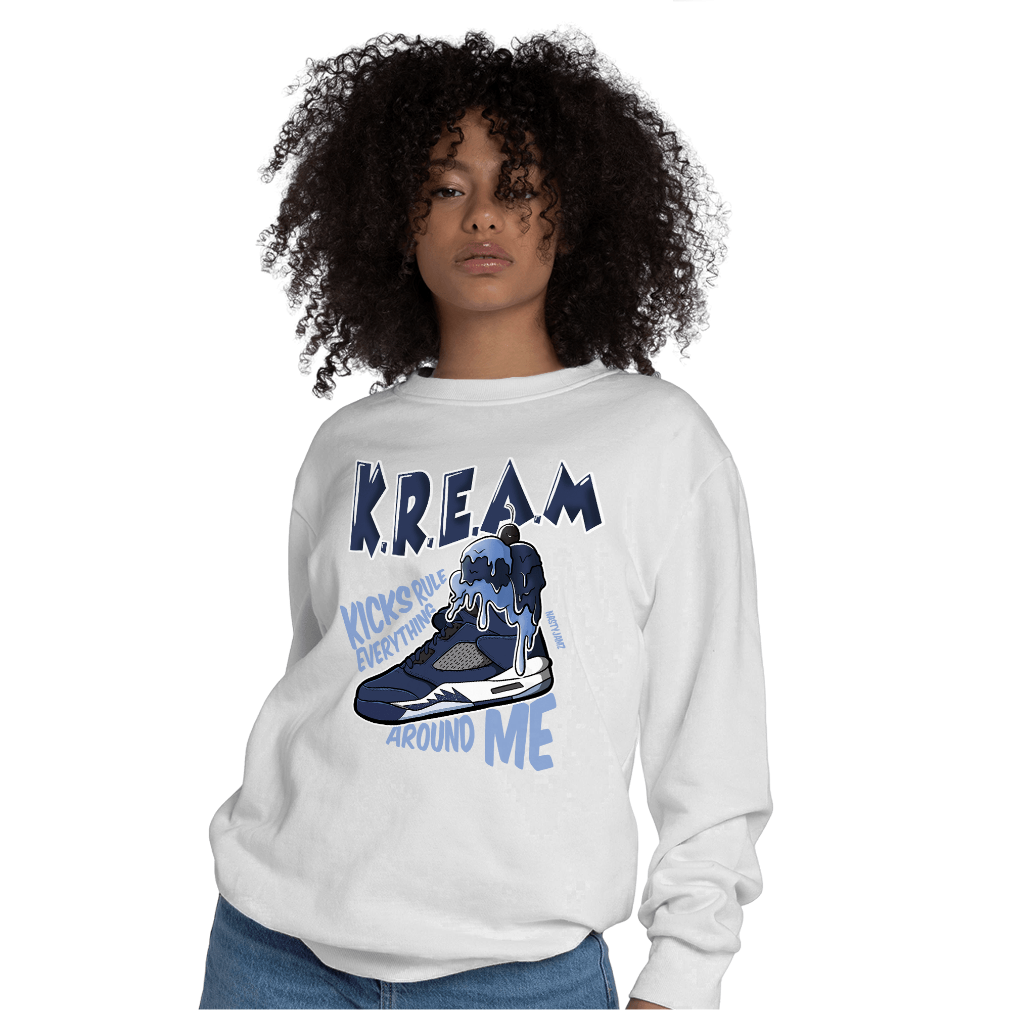 Midnight Navy 5s Sweatshirt Match Kream Sneaker - NastyJamz