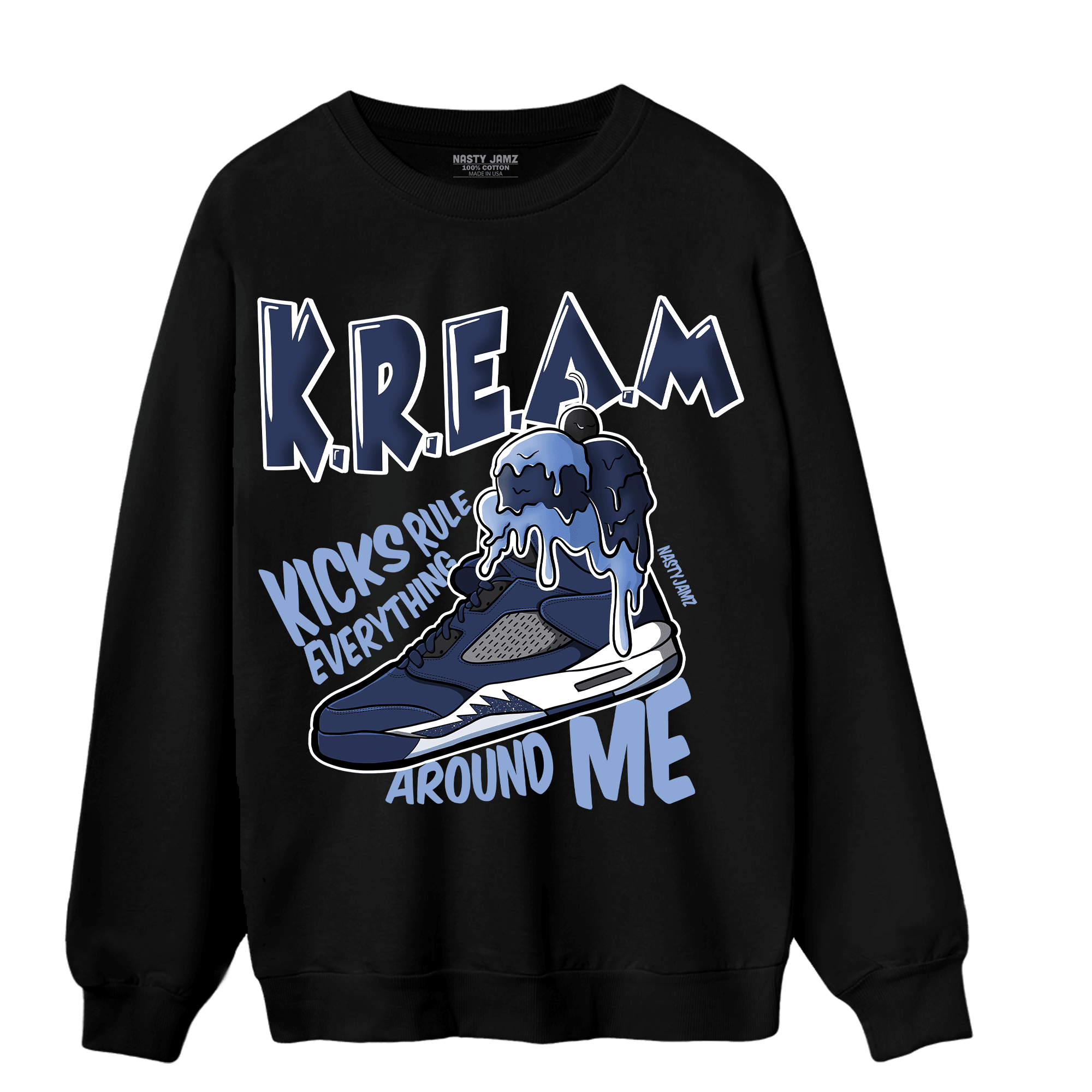 Midnight Navy 5s Sweatshirt Match Kream Sneaker - NastyJamz