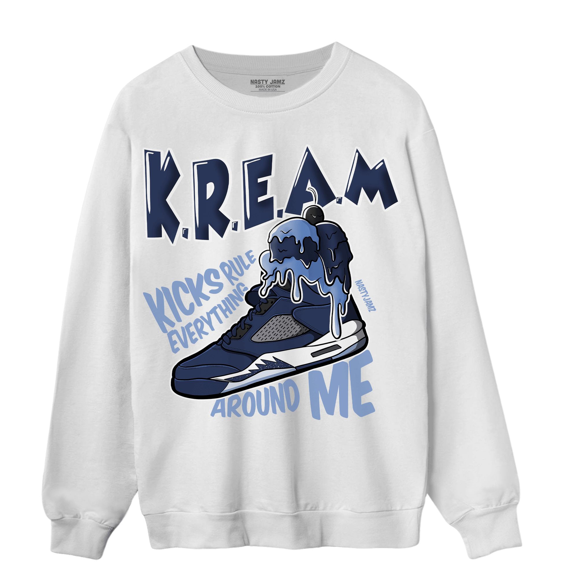 Midnight Navy 5s Sweatshirt Match Kream Sneaker - NastyJamz