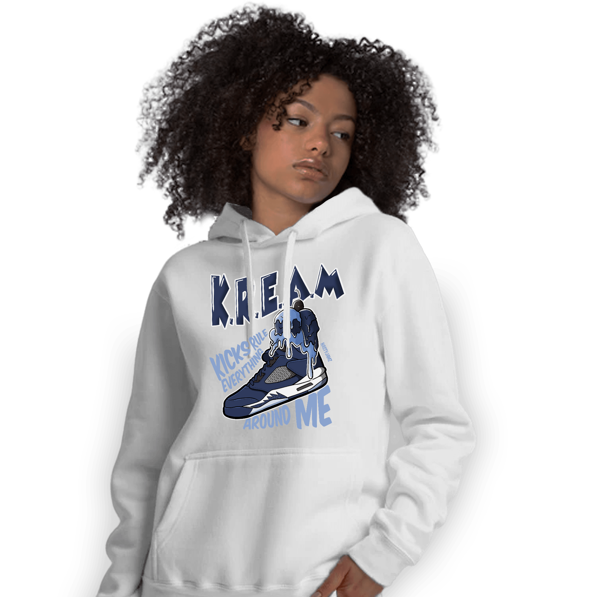 Midnight Navy 5s Hoodie Match Kream Sneaker - NastyJamz