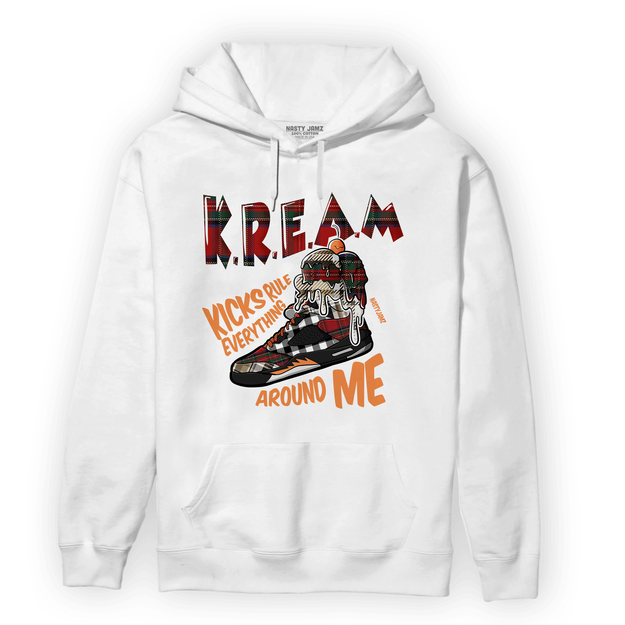 Plaid 5s Hoodie Match Kream Sneaker - NastyJamz