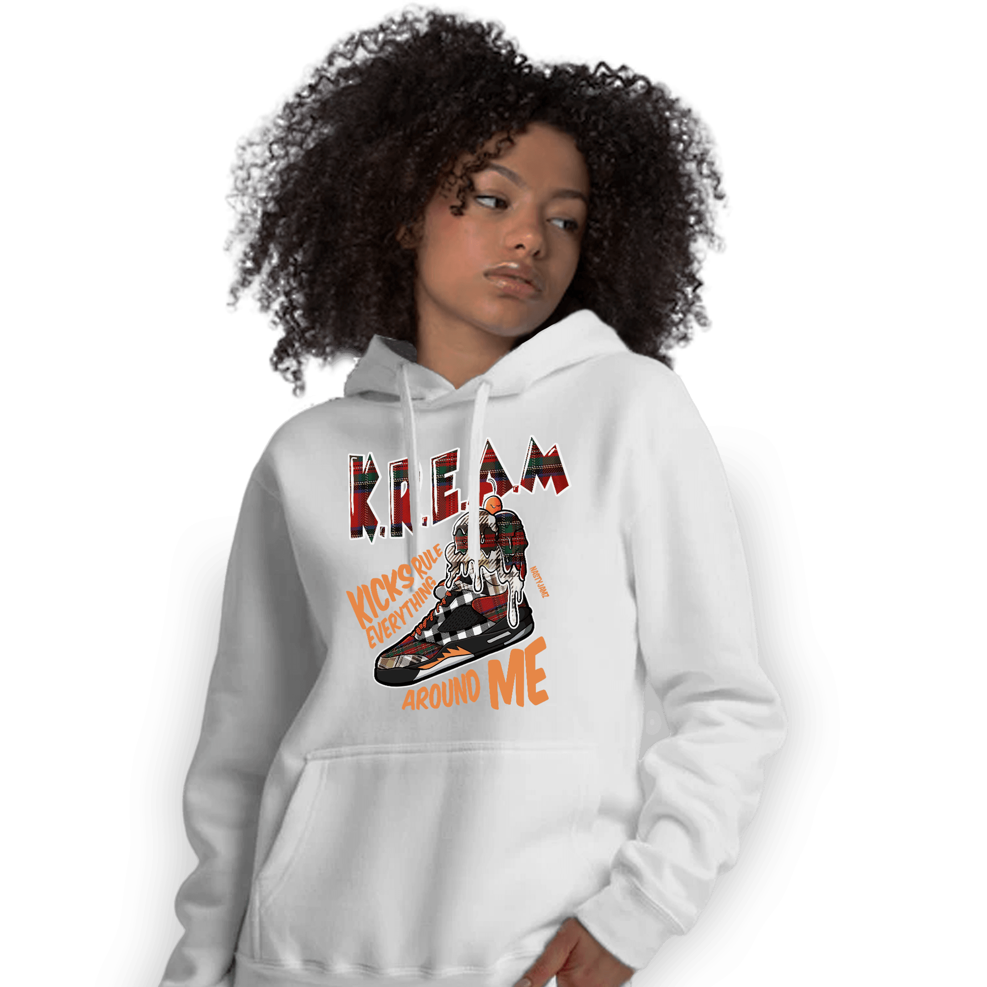 Plaid 5s Hoodie Match Kream Sneaker - NastyJamz